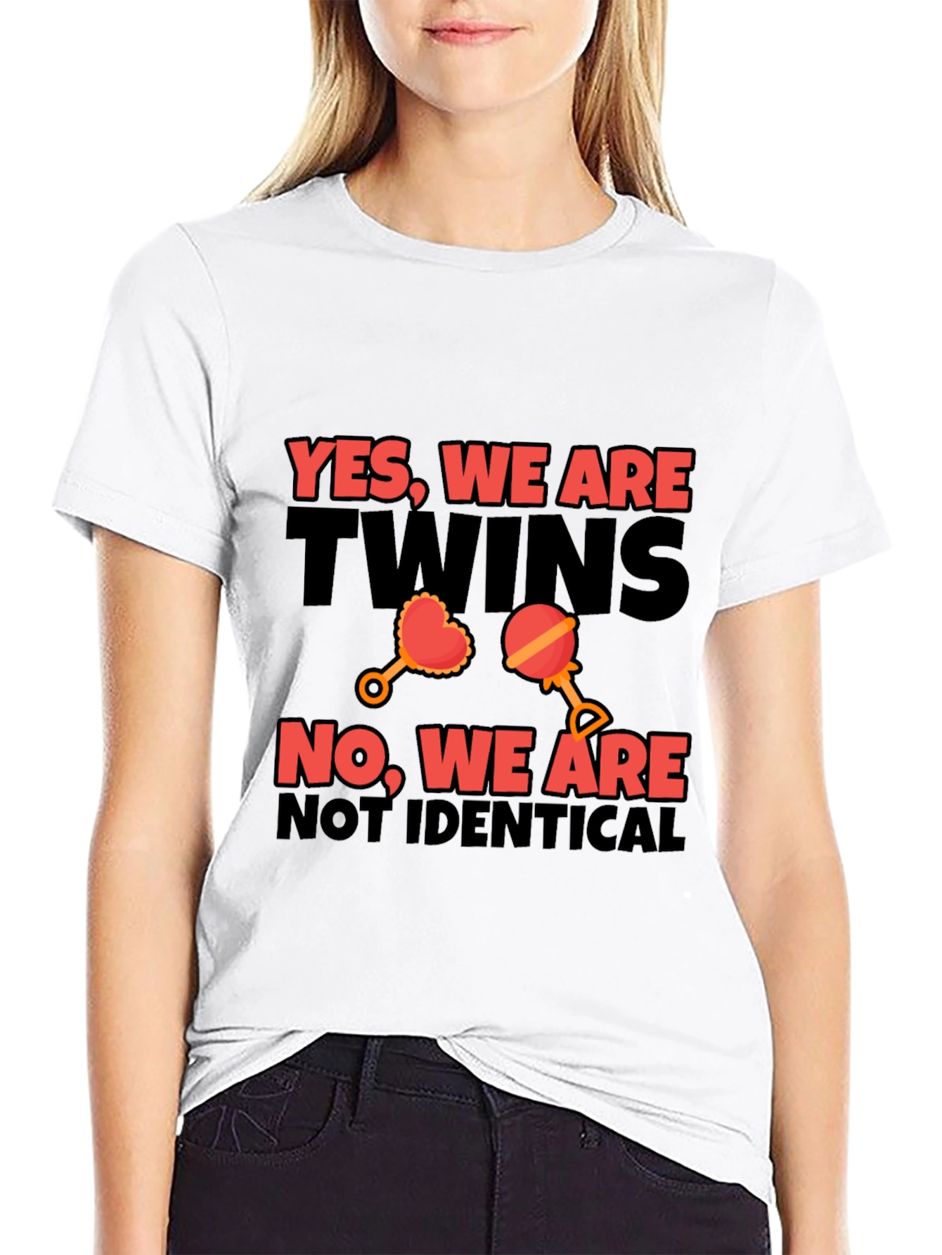 Twins Not Identical Black Cotton T-Shirt
