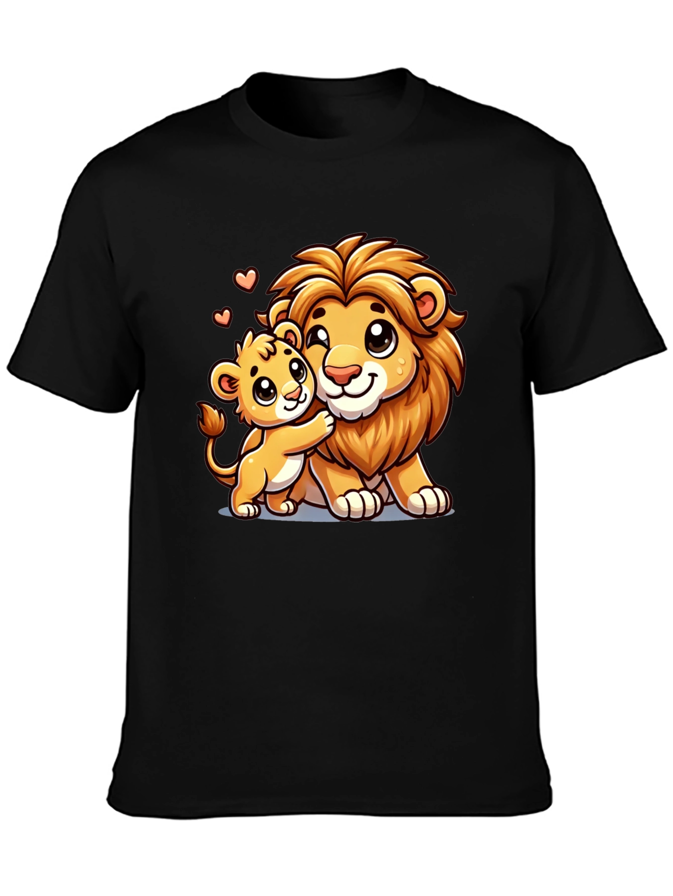 Lion Family Love Black T-Shirt