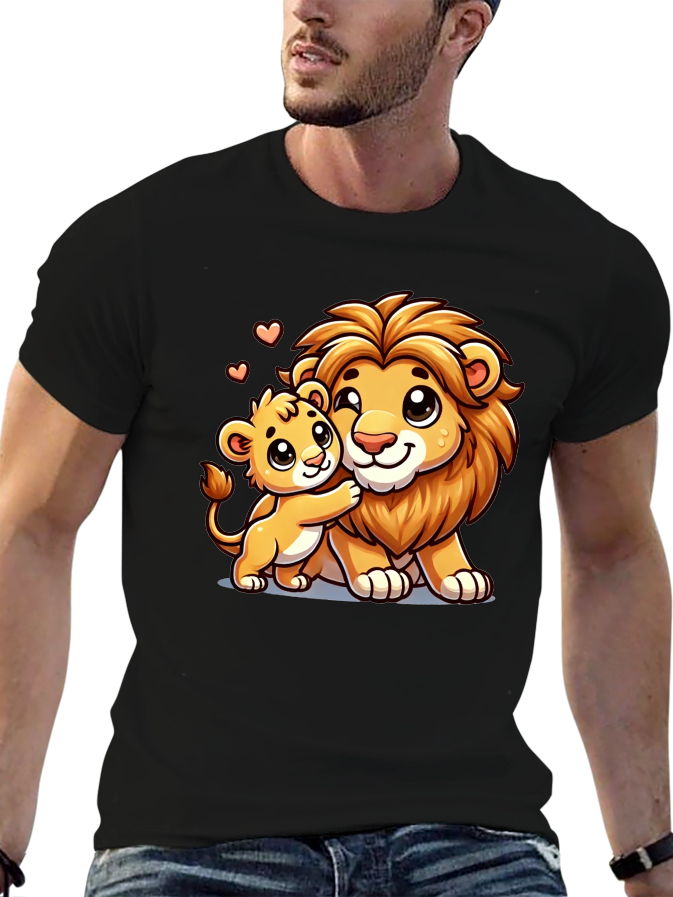 Lion Family Love Black T-Shirt