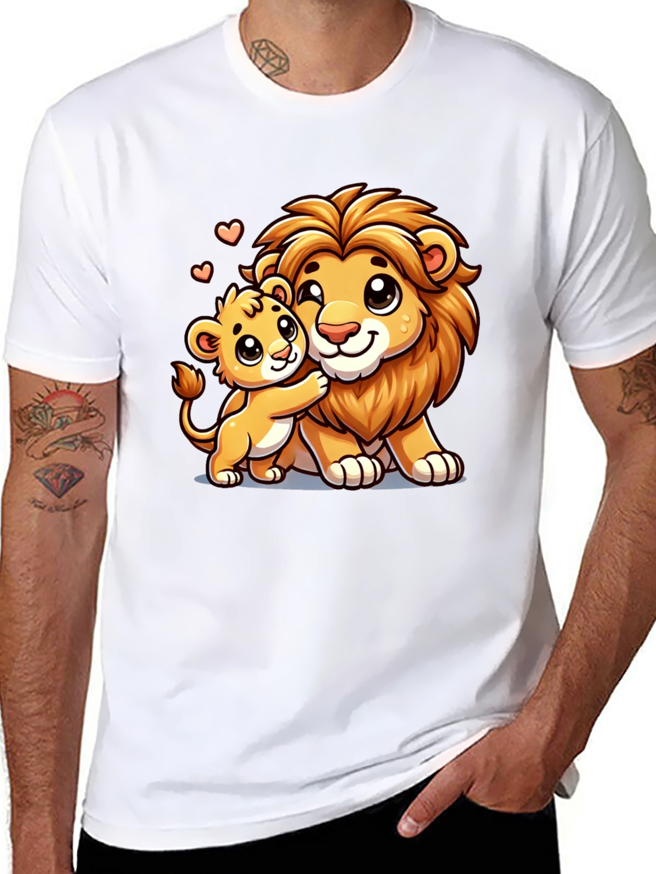 Lion Family Love Black T-Shirt