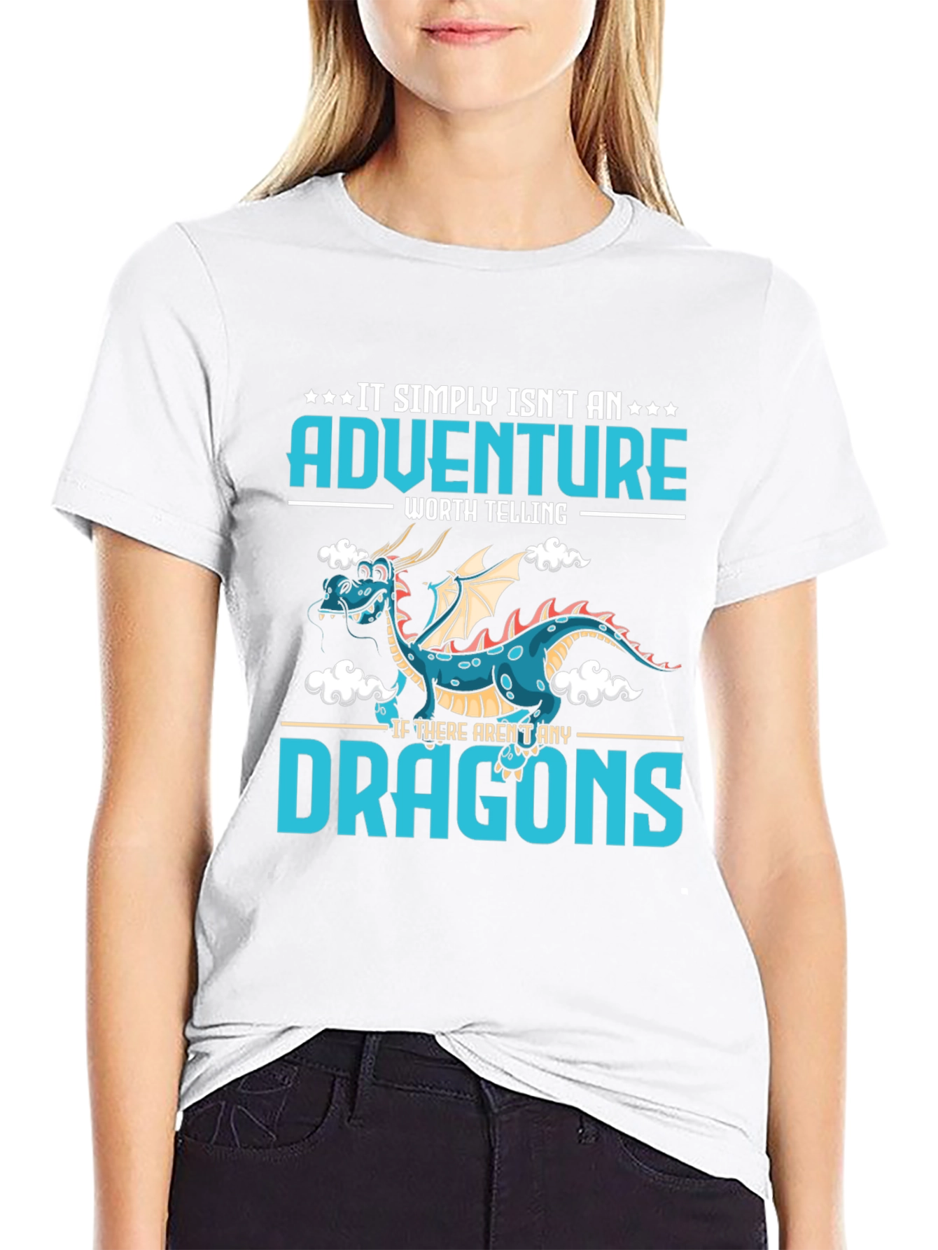 Adventure Dragon Graphic Tee - Black Cotton