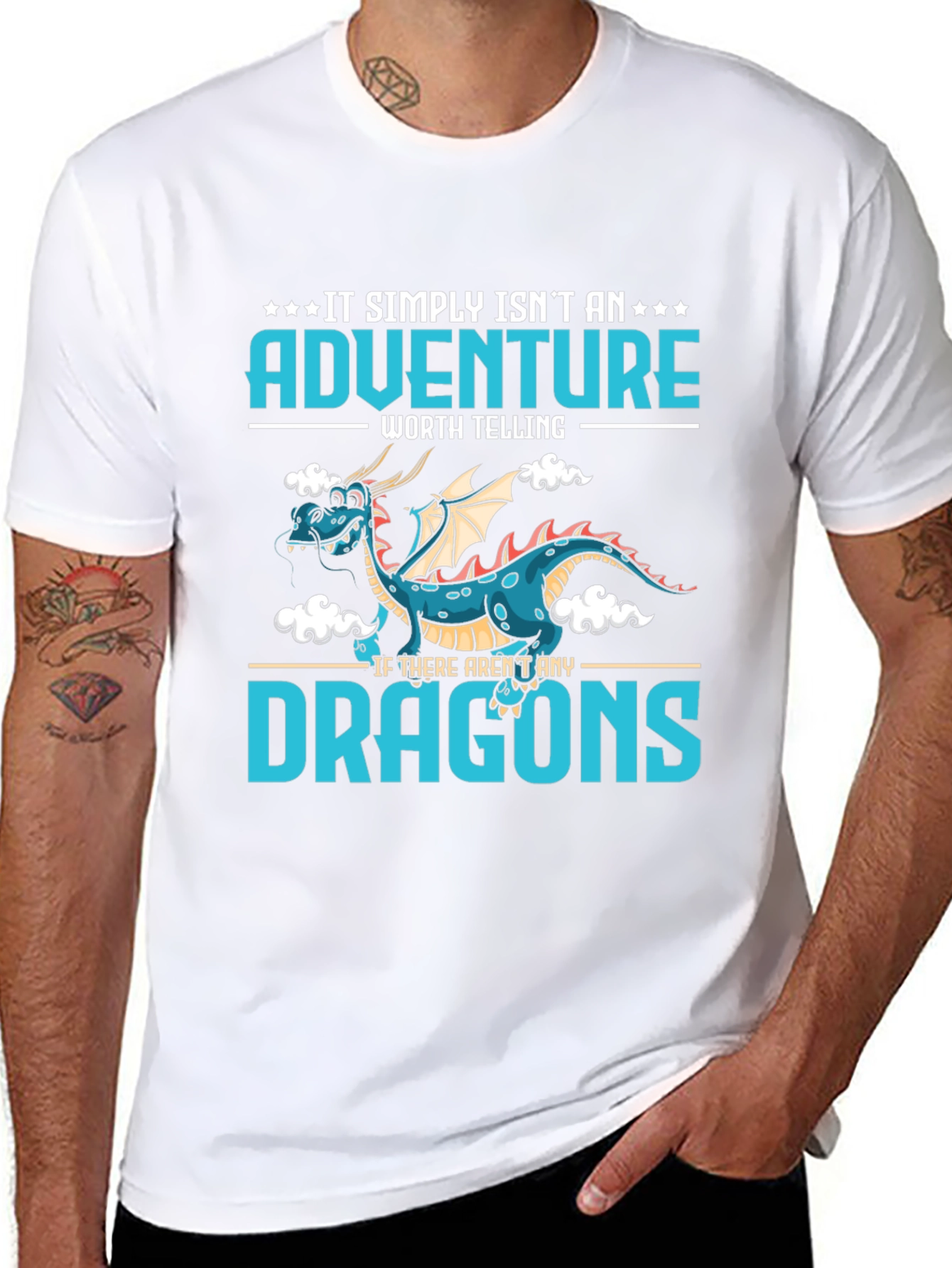 Adventure Dragon Graphic Tee - Black Cotton