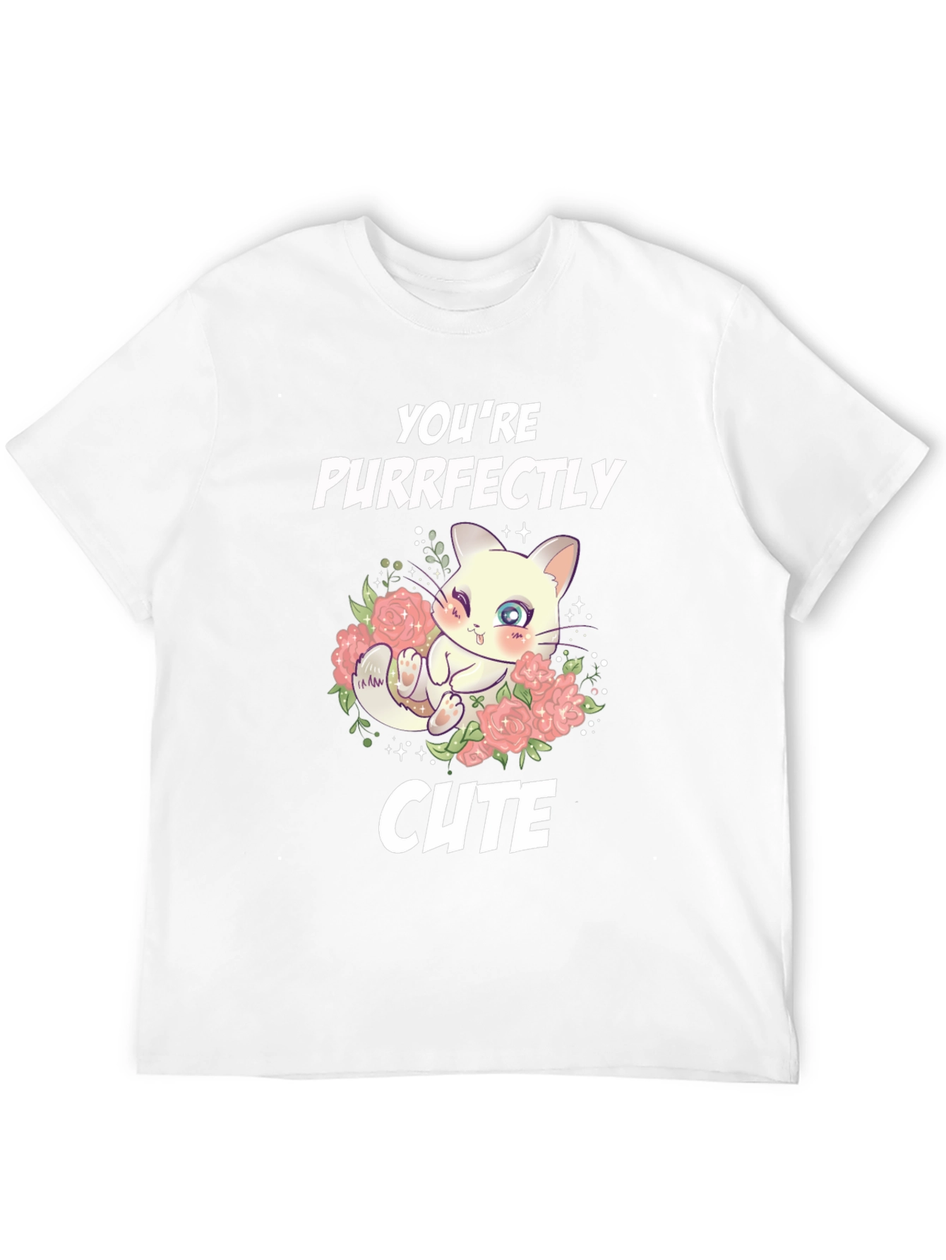 Purrfectly Cute Cat Graphic T-Shirt