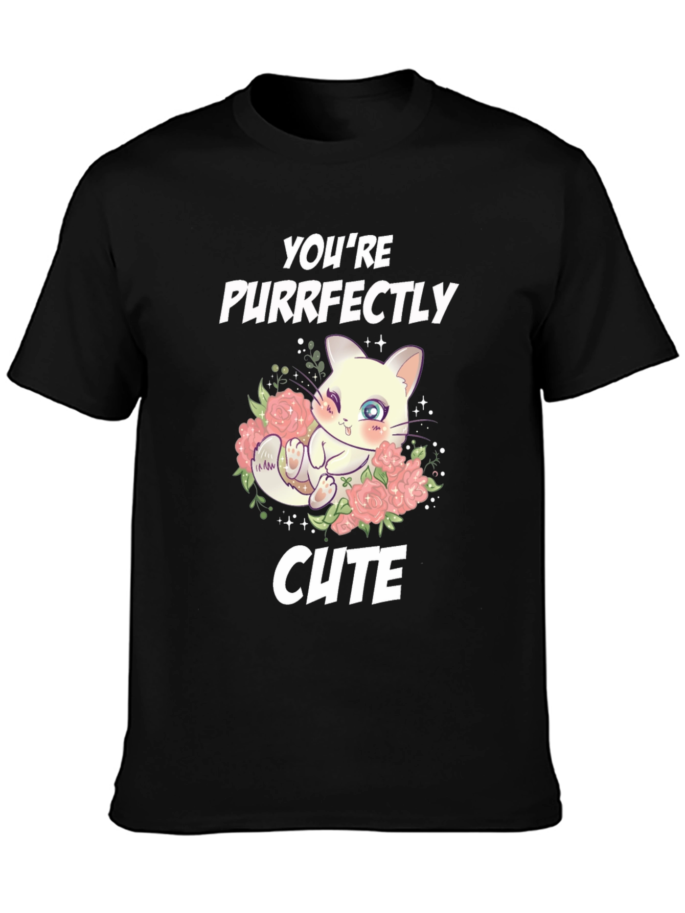 Purrfectly Cute Cat Graphic T-Shirt