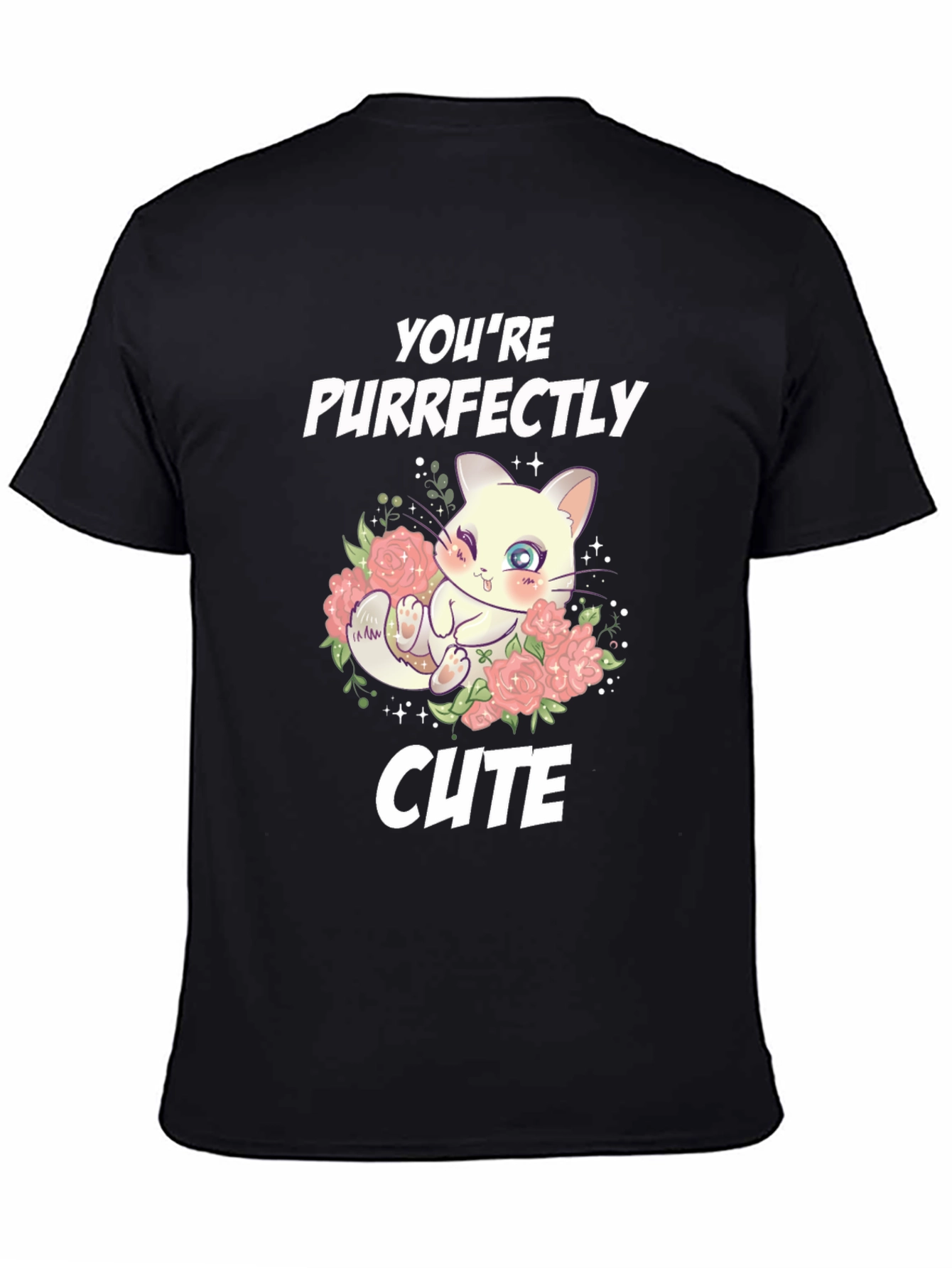 Purrfectly Cute Cat Graphic T-Shirt