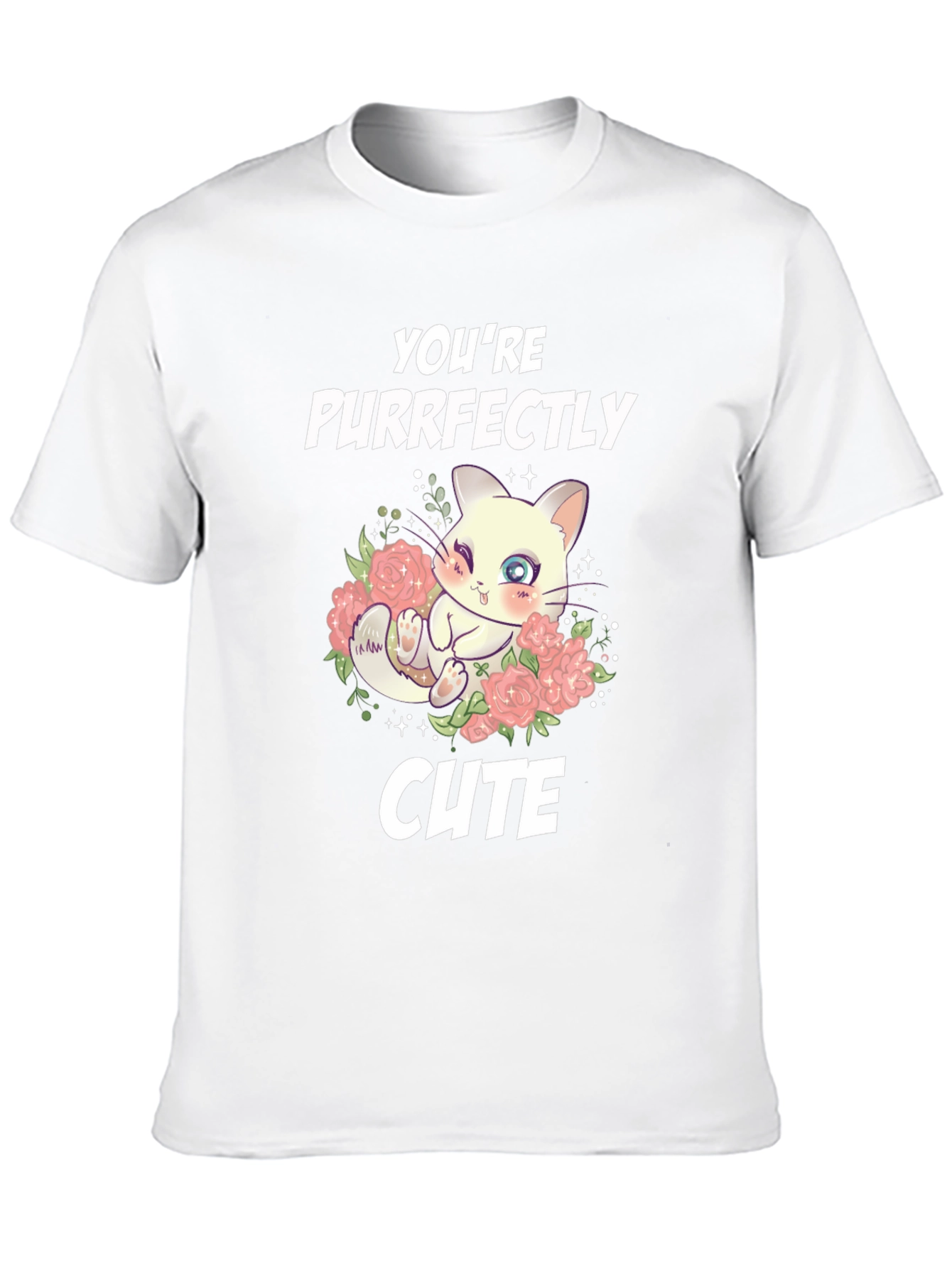 Purrfectly Cute Cat Graphic T-Shirt