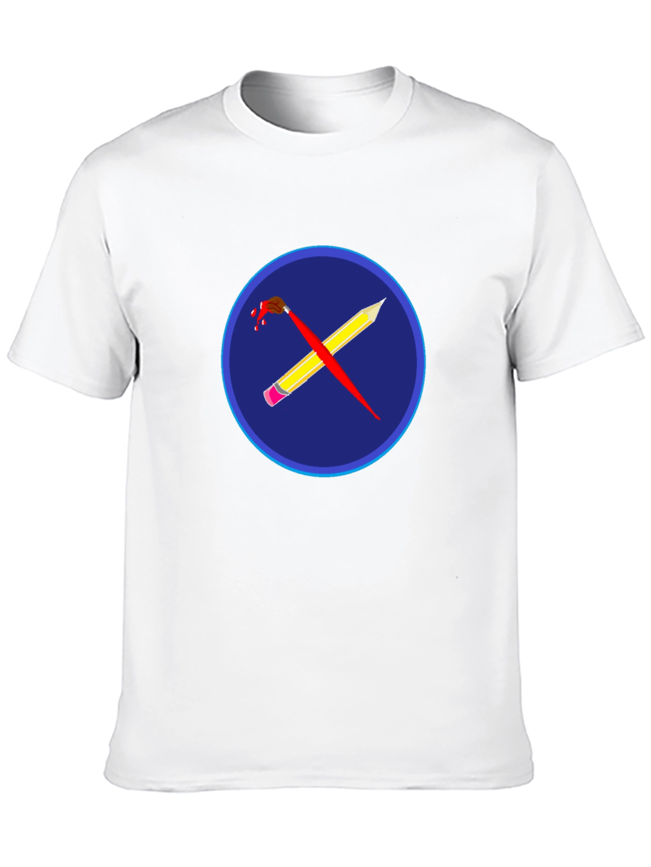 Artistic Crossed Brush & Pencil Graphic Tee