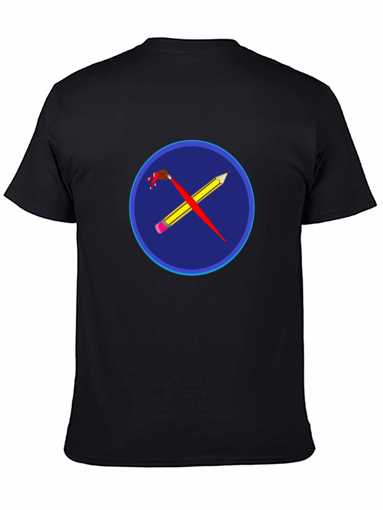 Artistic Crossed Brush & Pencil Graphic Tee