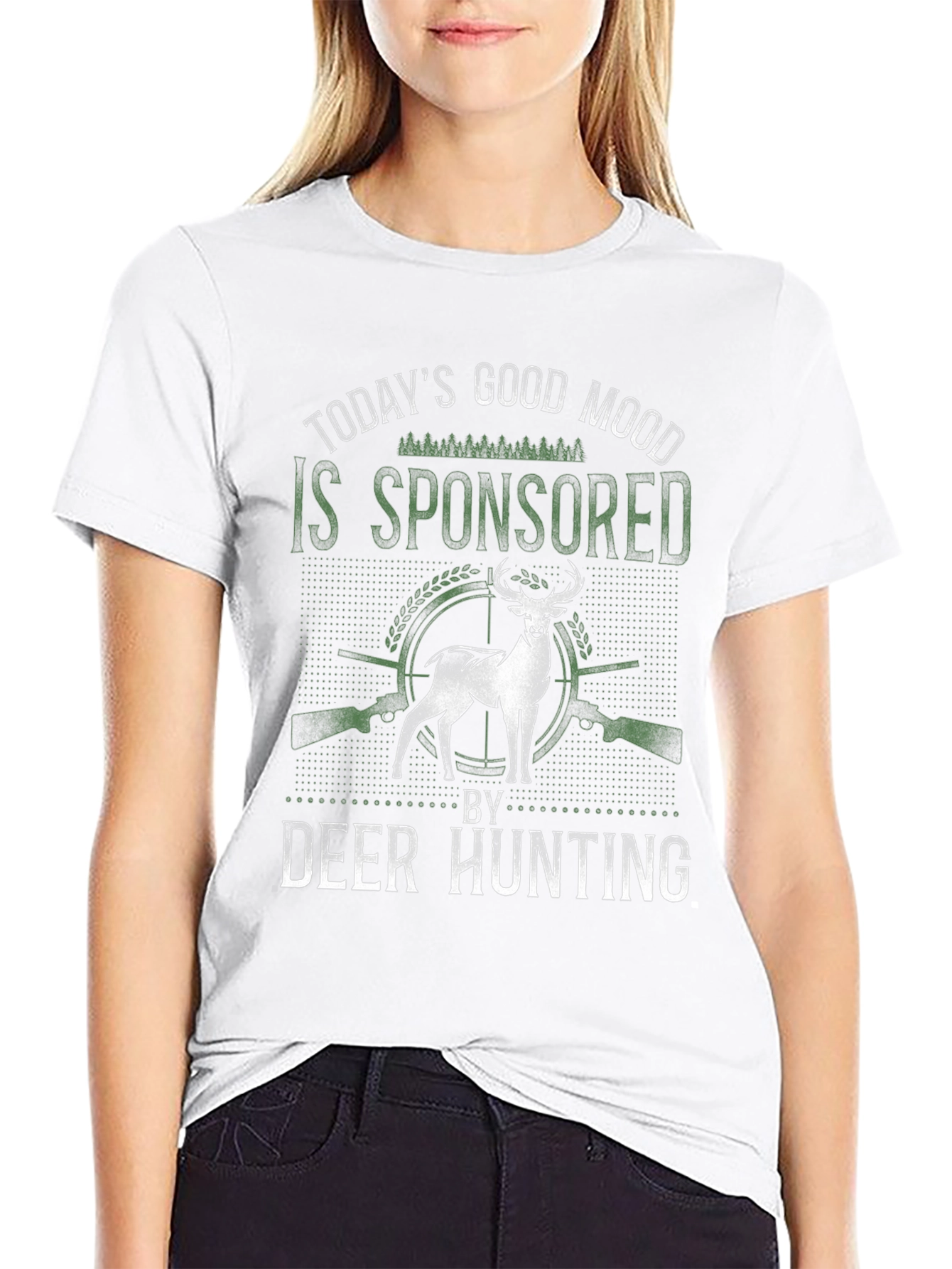 Deer Hunting Sponsored Good Mood Graphic Tee