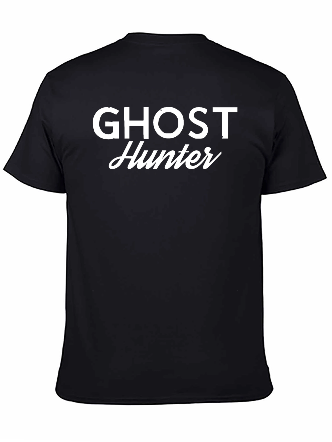 Ghost Hunter Graphic Tee - Black Cotton T-Shirt