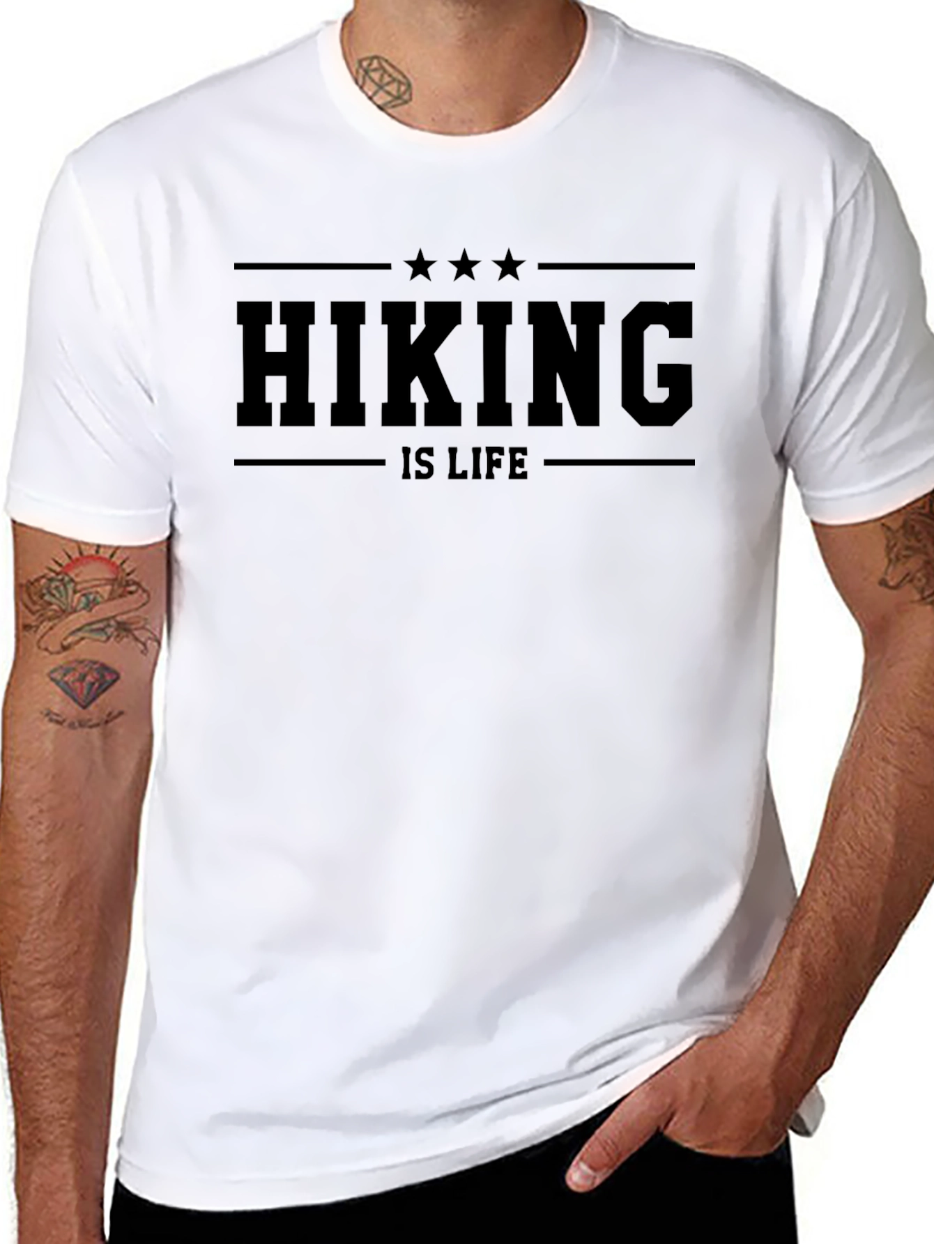 Hiking Is Life Black Graphic T-Shirt