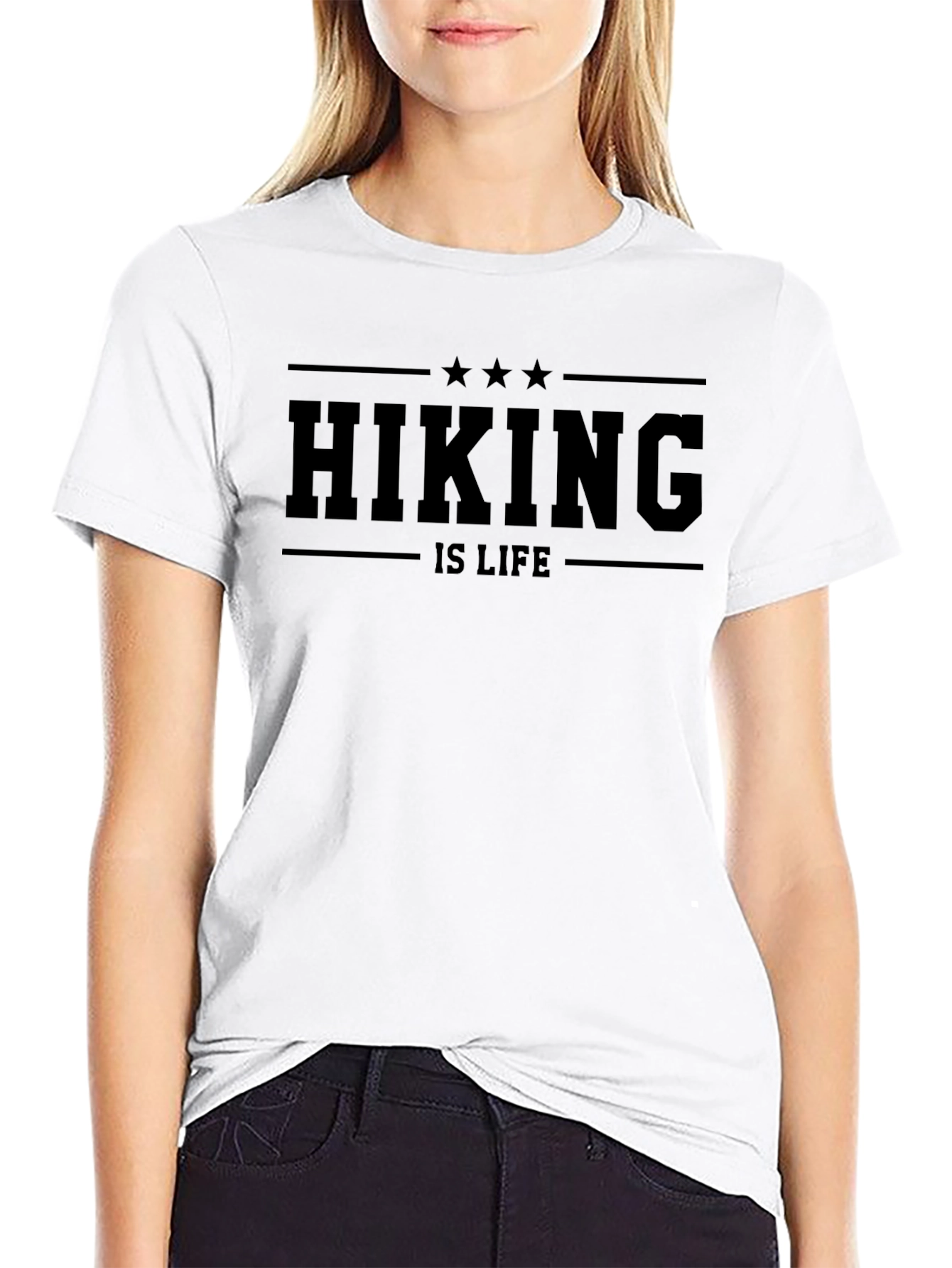 Hiking Is Life Black Graphic T-Shirt