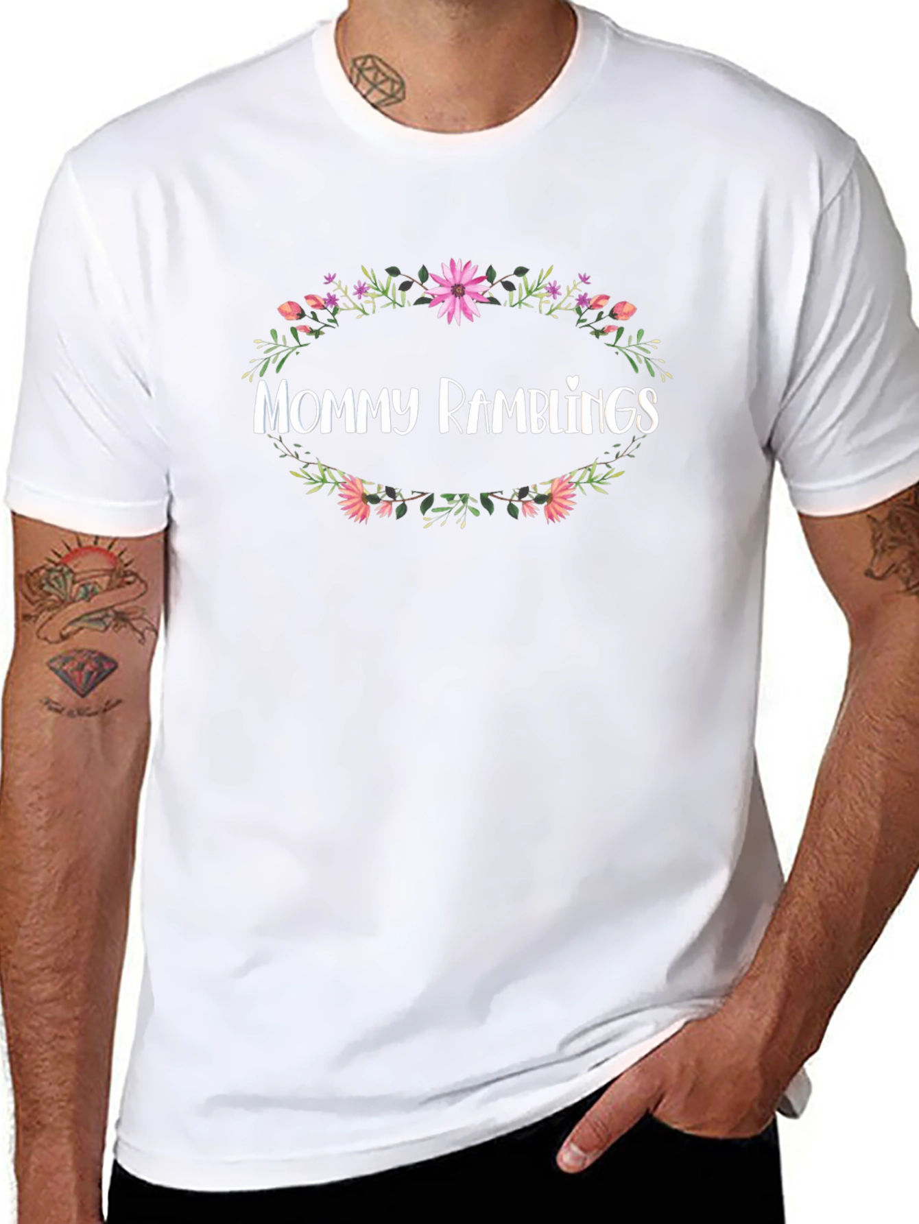 Mommy Ramblings Floral Wreath Graphic Tee