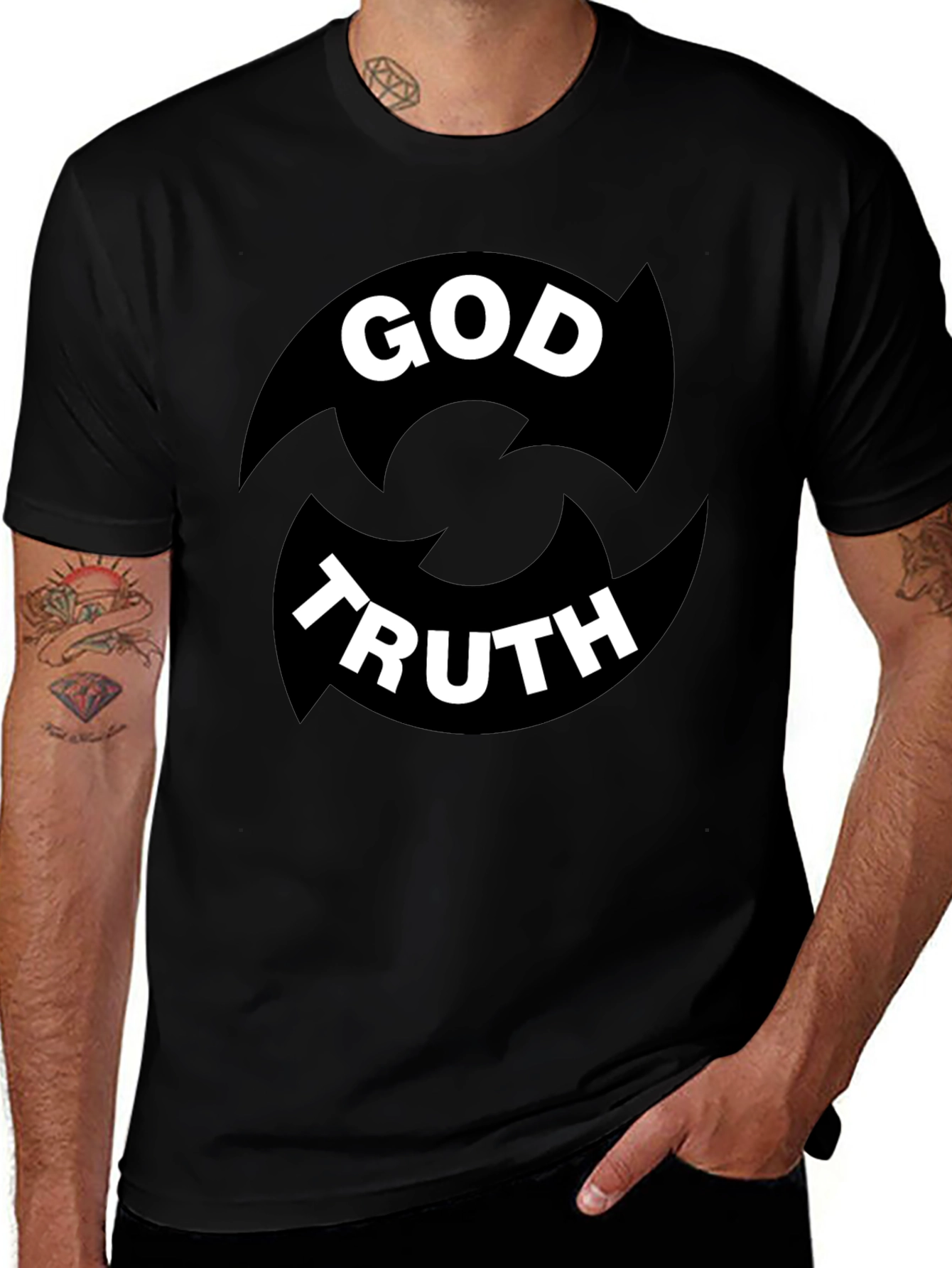God Truth Graphic Tee - Black Cotton Blend