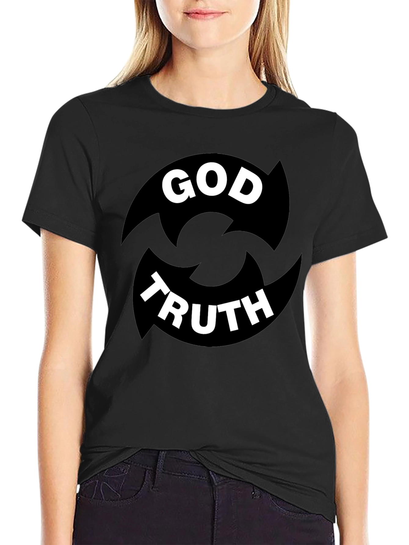 God Truth Graphic Tee - Black Cotton Blend