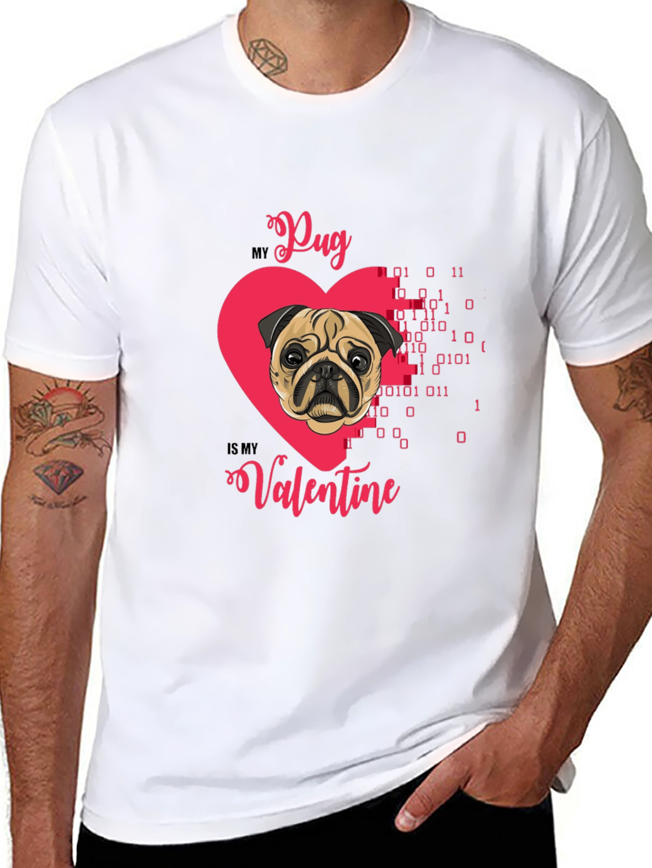 Pug Valentines Day Graphic T-Shirt