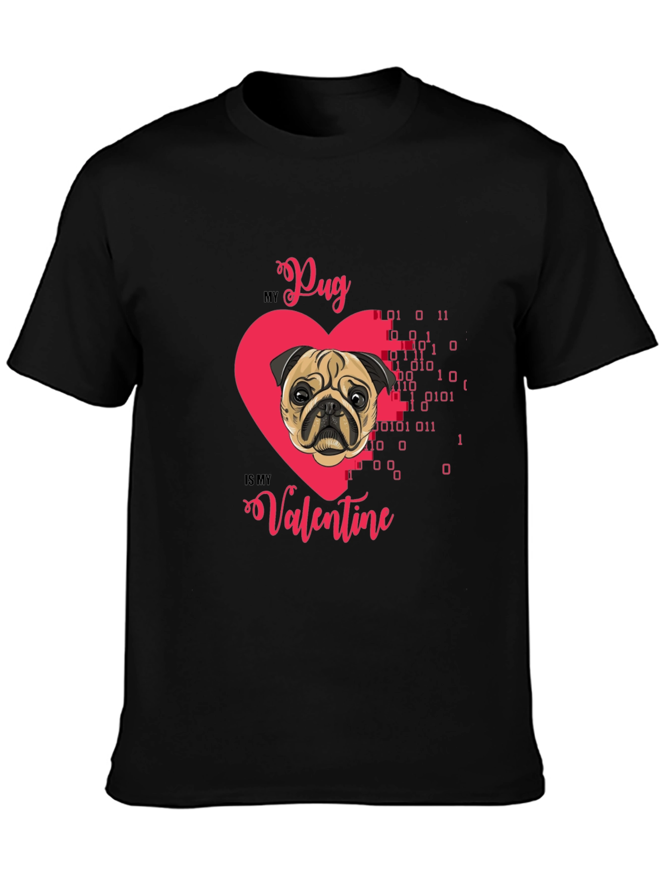 Pug Valentines Day Graphic T-Shirt