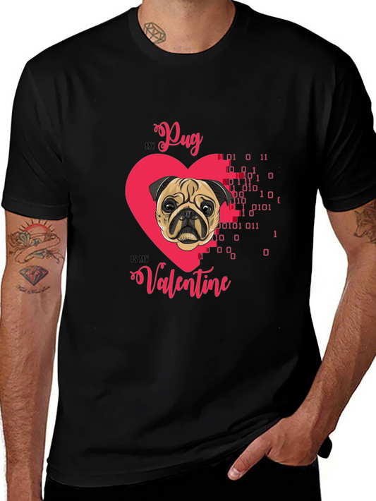 Pug Valentines Day Graphic T-Shirt