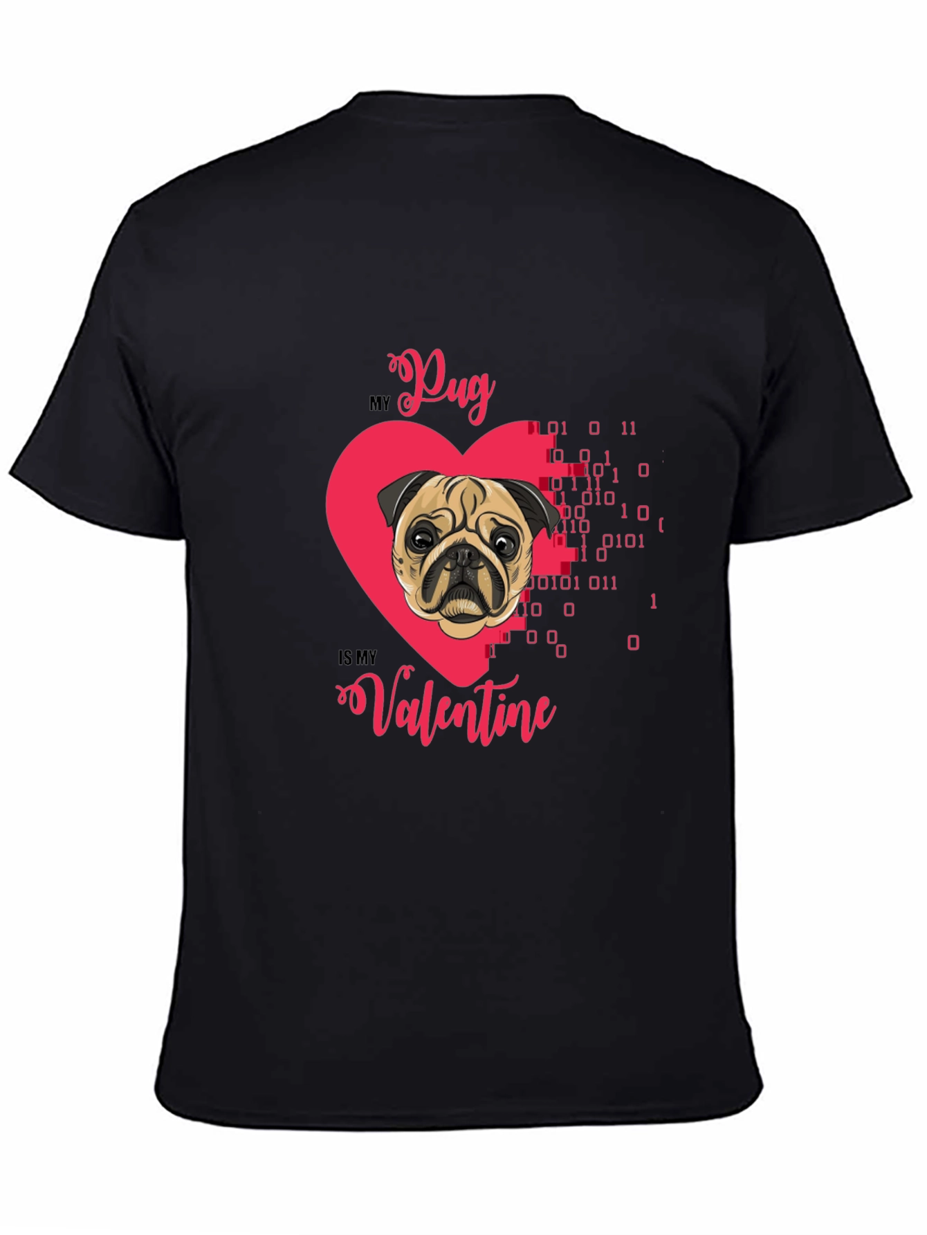 Pug Valentines Day Graphic T-Shirt
