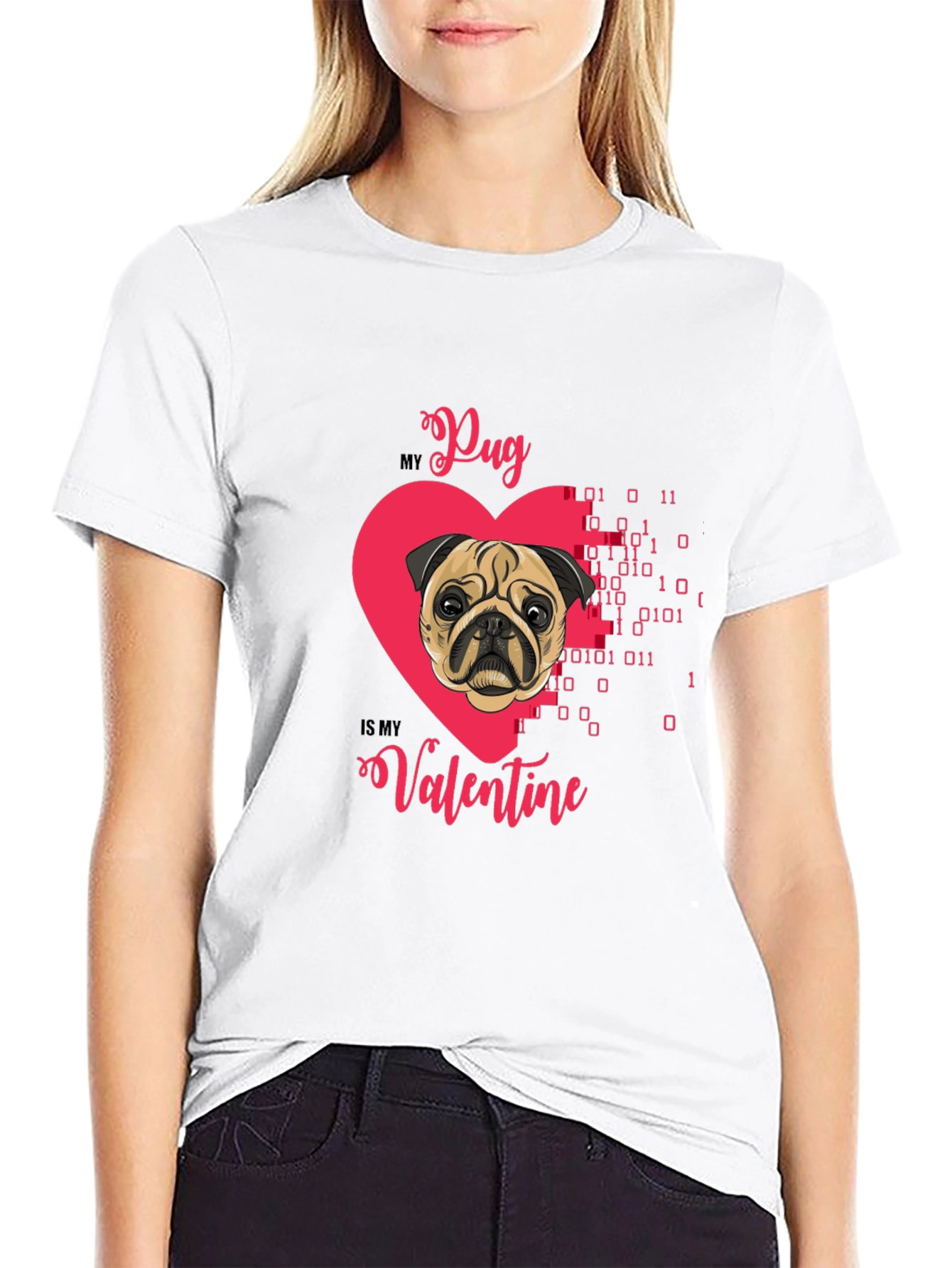 Pug Valentines Day Graphic T-Shirt