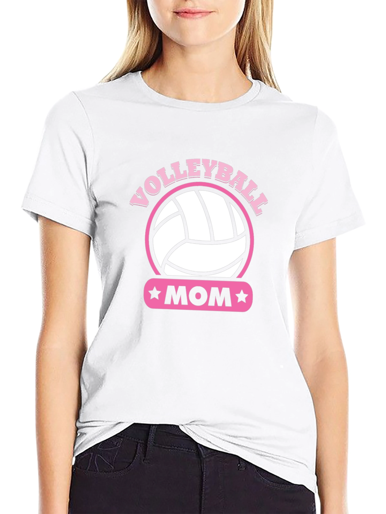 Volleyball Mom T-Shirt - Pink Graphic Tee