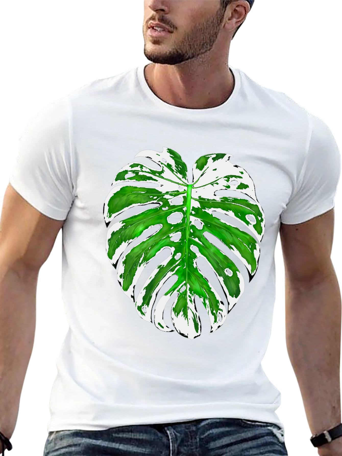 Tropical Monstera Leaf Graphic Tee
