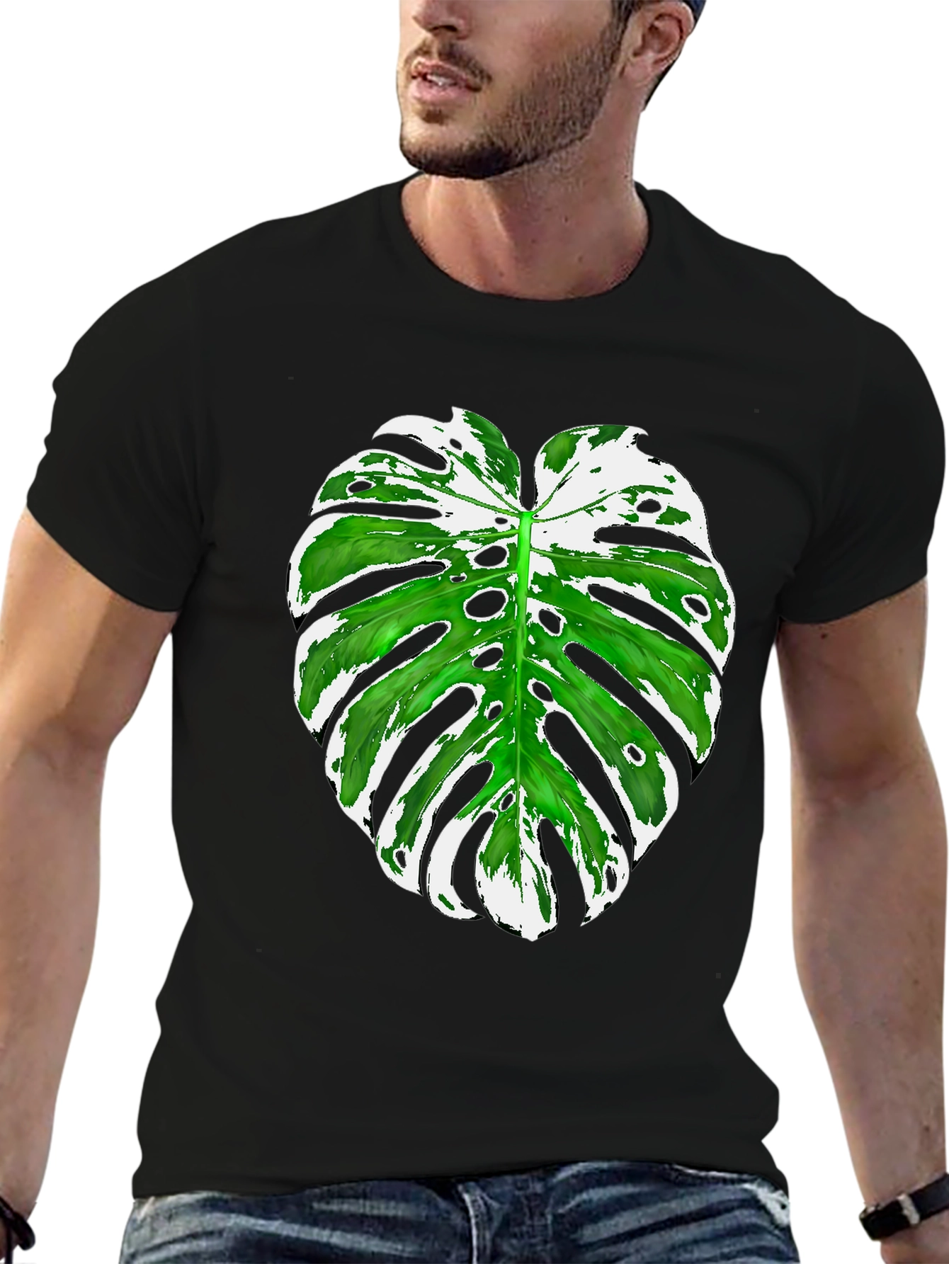 Tropical Monstera Leaf Graphic Tee