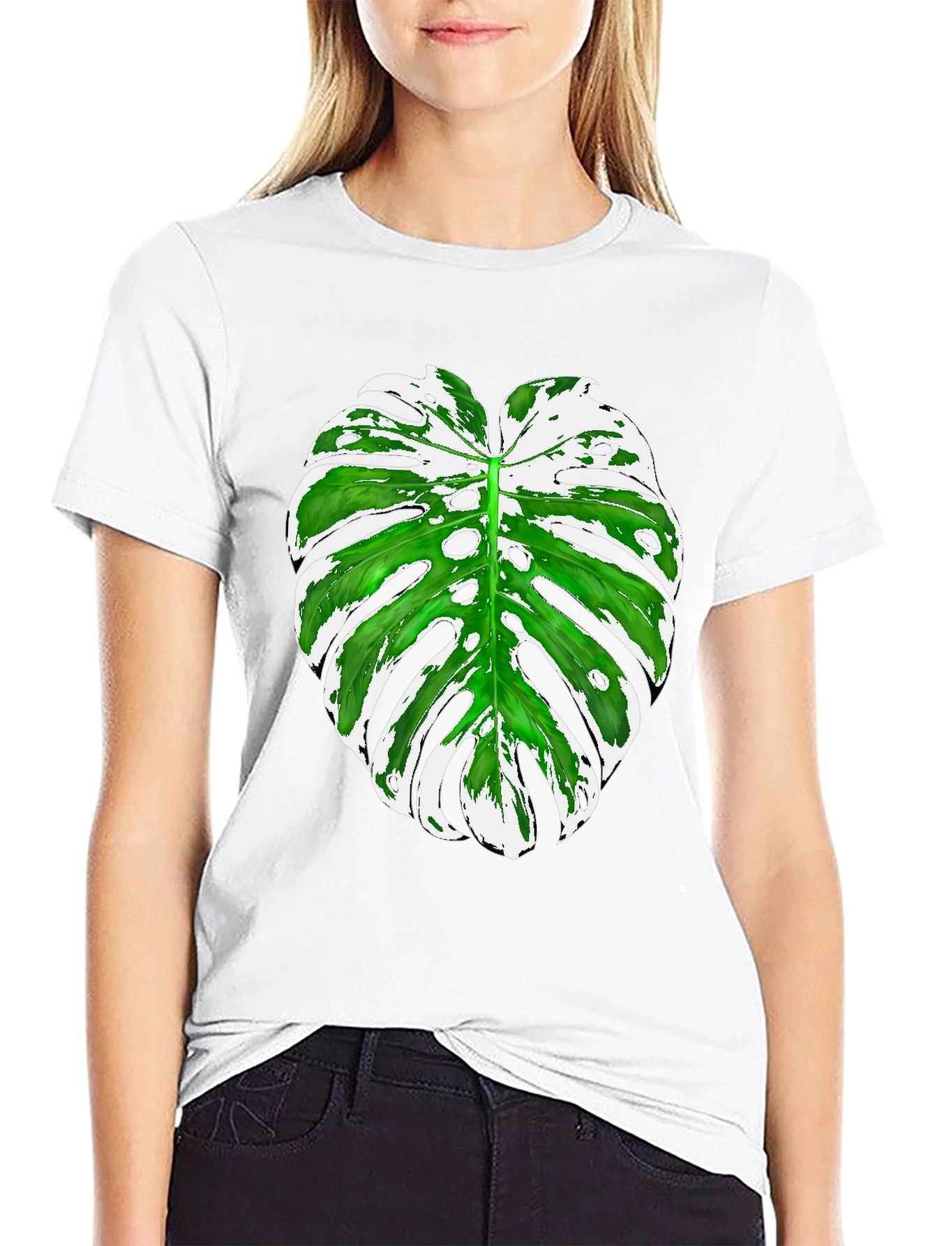 Tropical Monstera Leaf Graphic Tee