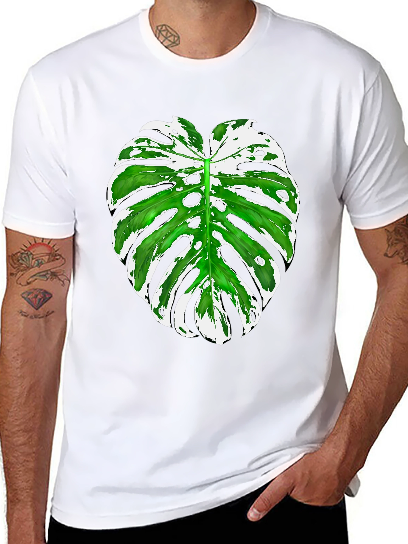 Tropical Monstera Leaf Graphic Tee