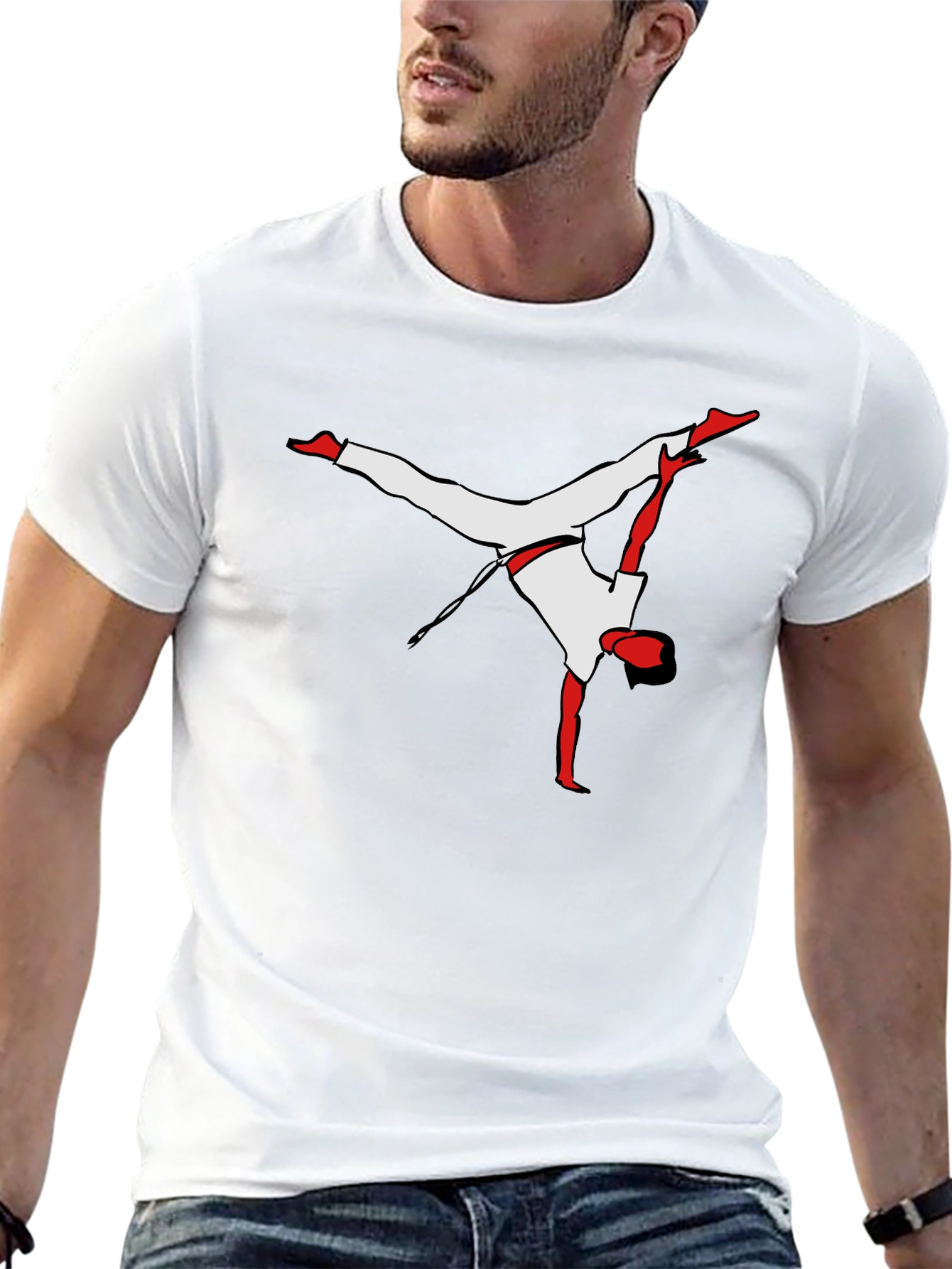 Capoeira Silhouette Black T-Shirt - Handstand Martial Arts Tee