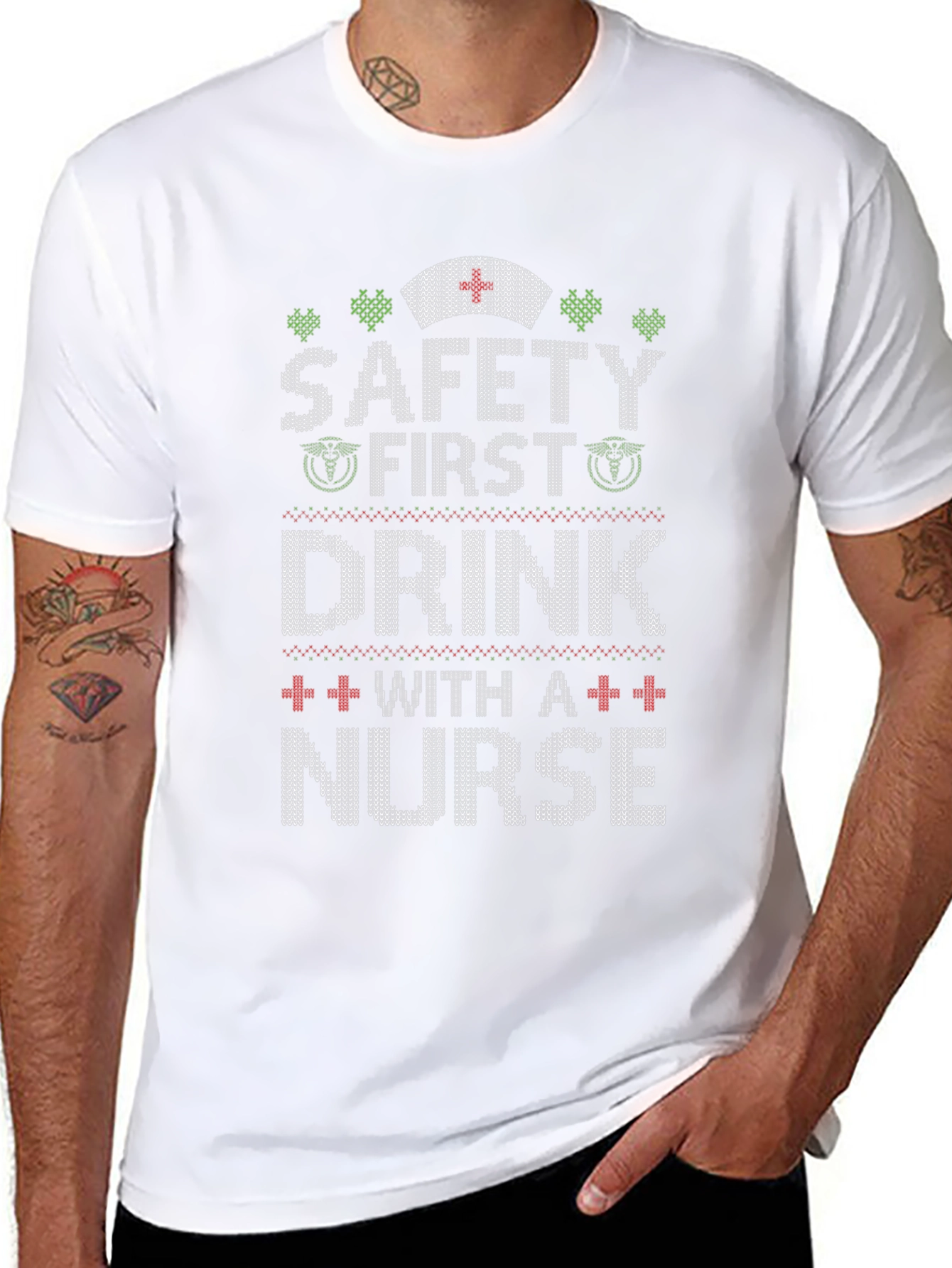 Safety First Drink With a Nurse Graphic Tee