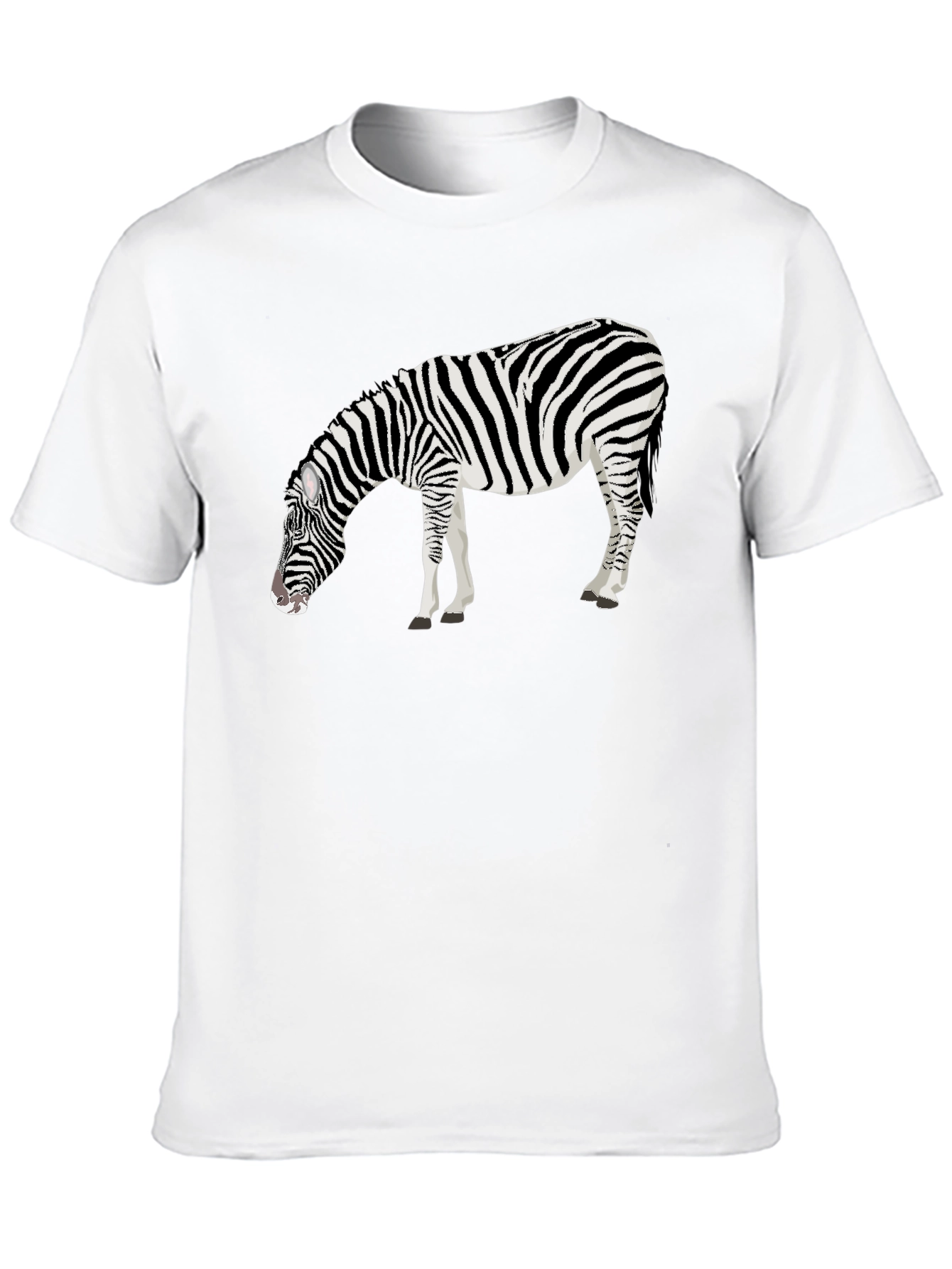 Zebra Graphic Print Mens Black T-Shirt