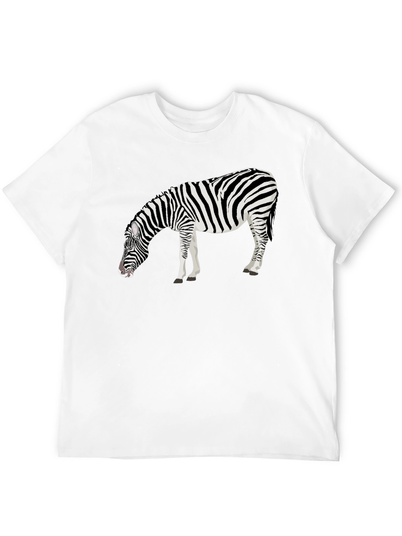 Zebra Graphic Print Mens Black T-Shirt