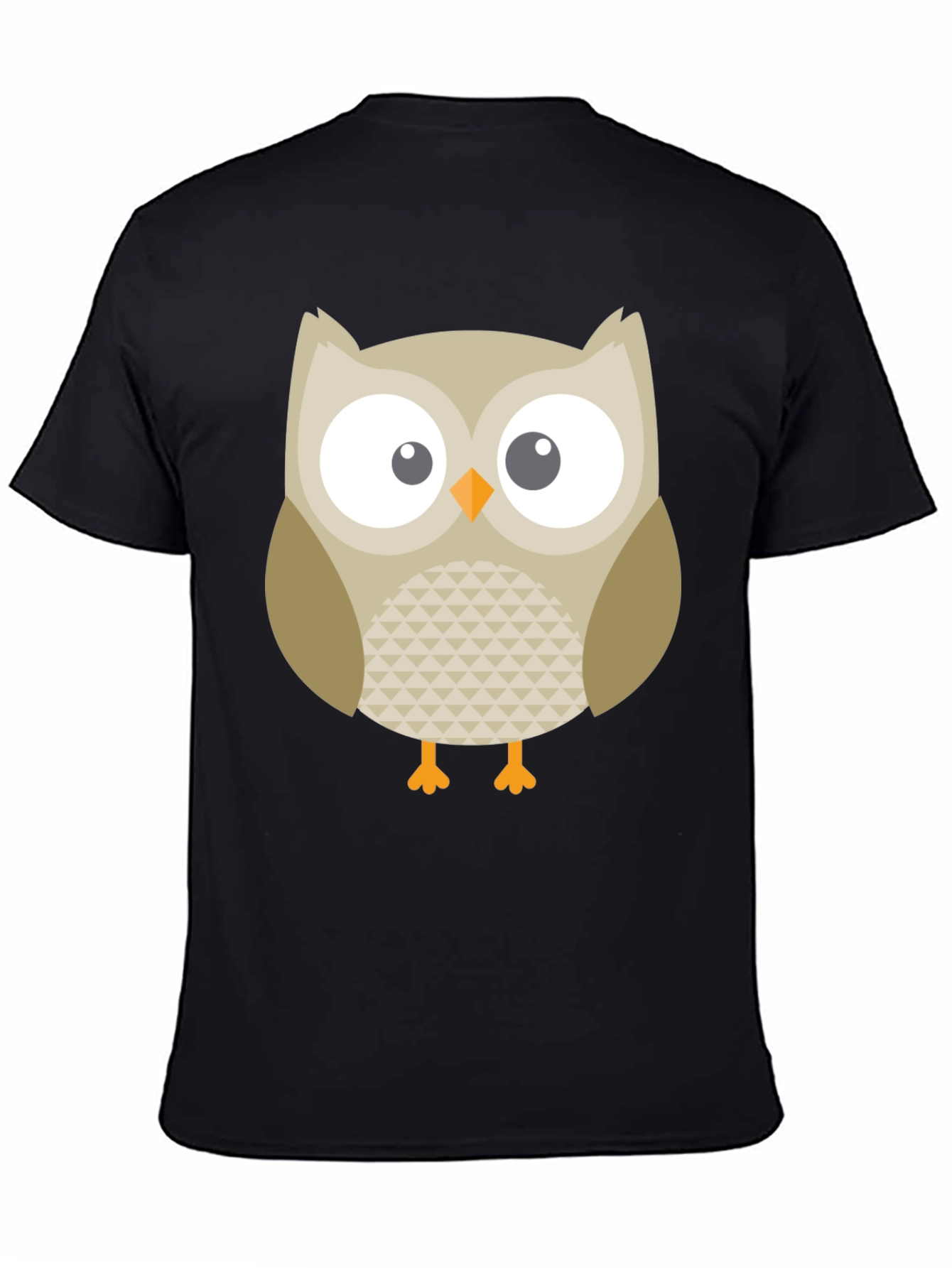 Owl Graphic Print Black T-Shirt