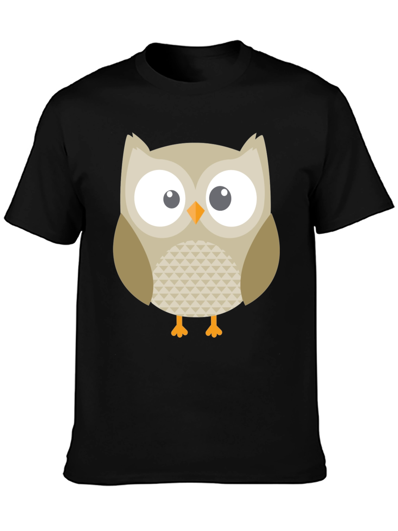 Owl Graphic Print Black T-Shirt