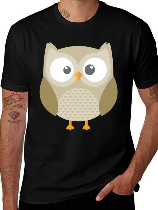 Owl Graphic Print Black T-Shirt