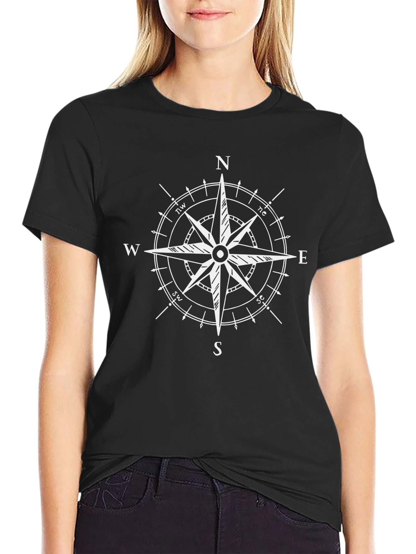 Compass Rose Graphic T-Shirt - Classic Design