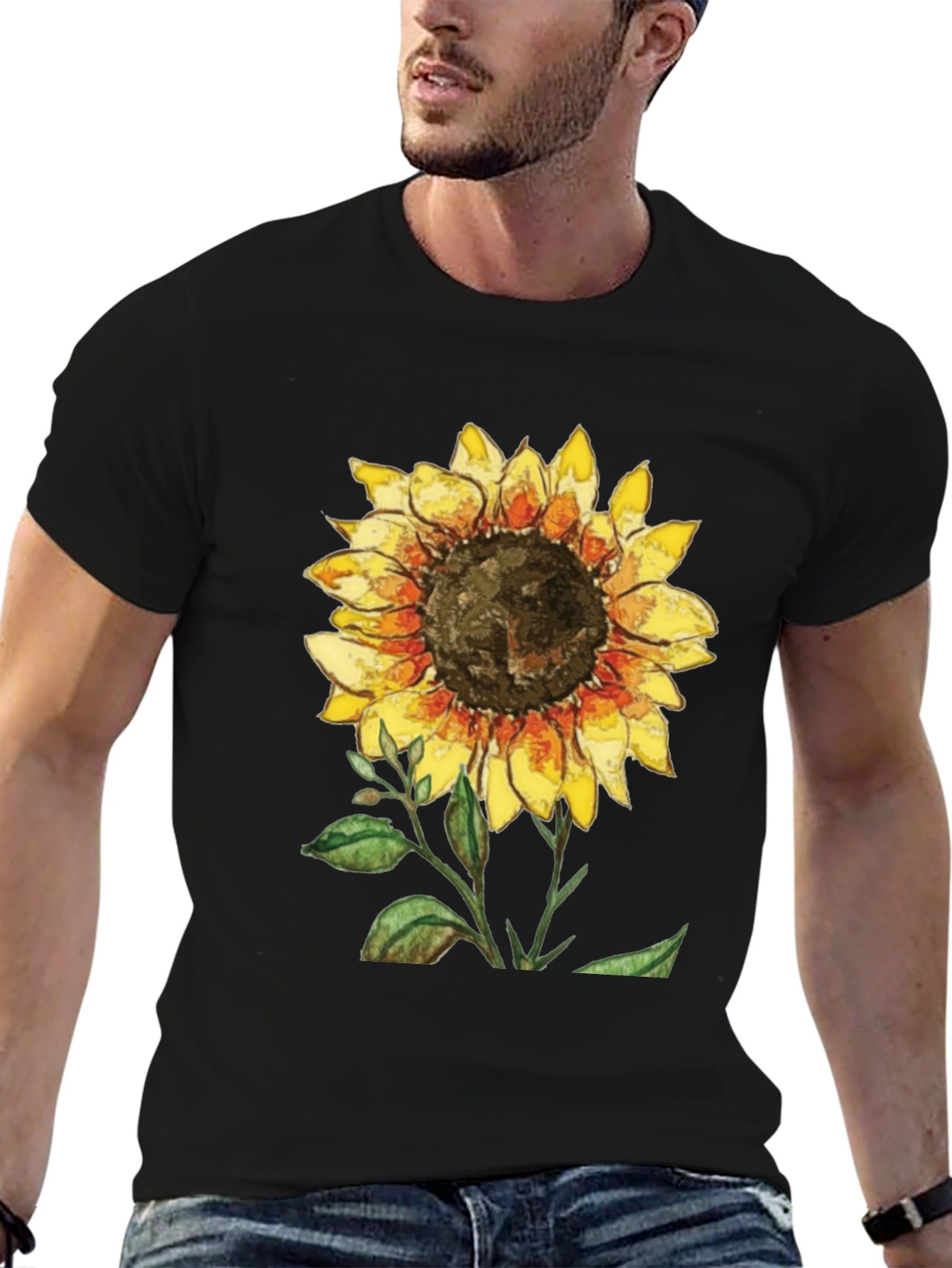 Sunflower Graphic T-Shirt - Trendy Casual Tee