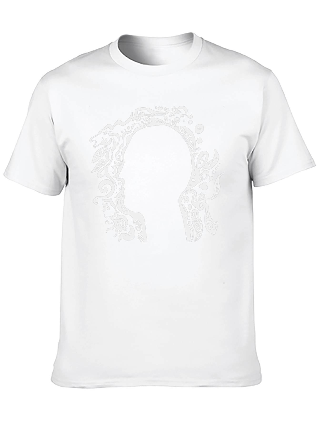 Abstract Silhouette Graphic Black Tee