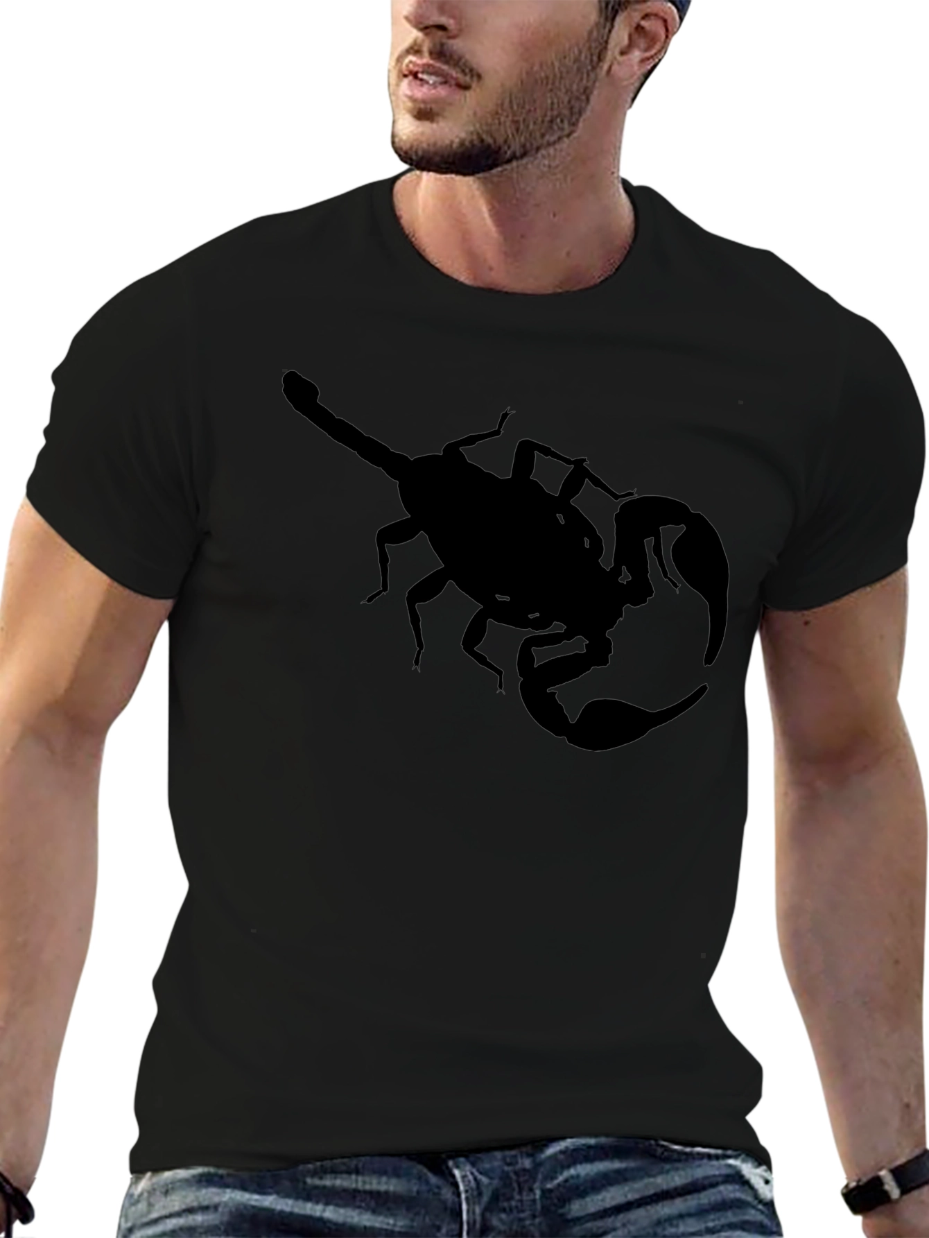 Mens Black Scorpion Graphic Tee