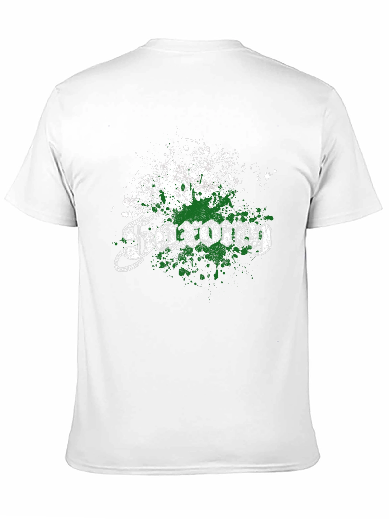 Saxon T-Shirt - Distressed Green & White Design