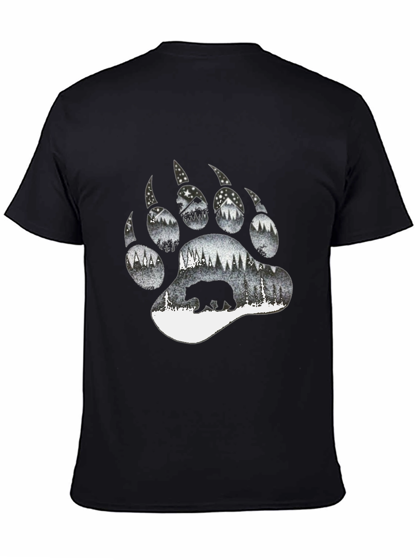 Bear Paw Print Graphic Tee - Nature Inspired Design