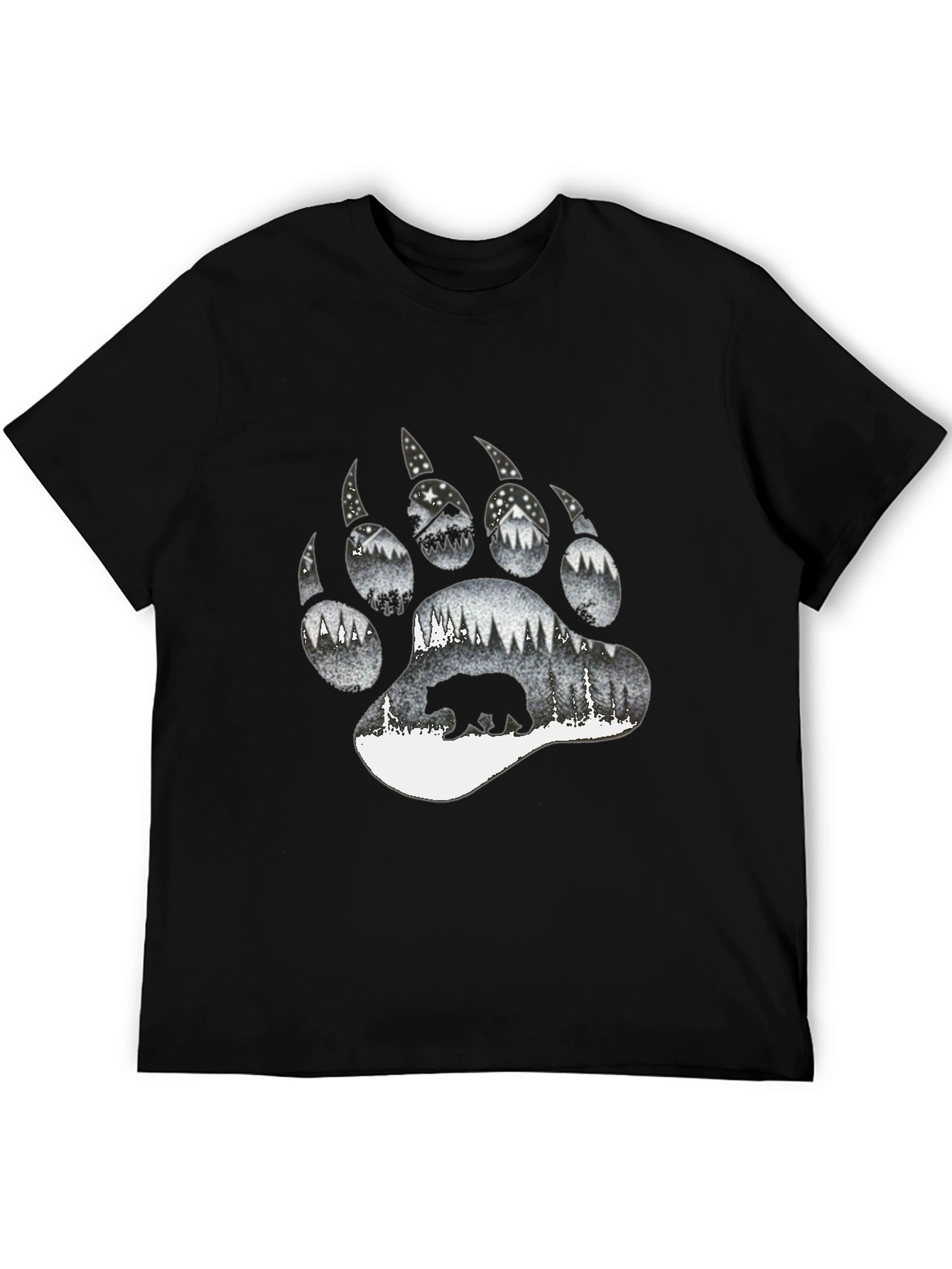 Bear Paw Print Graphic Tee - Nature Inspired Design