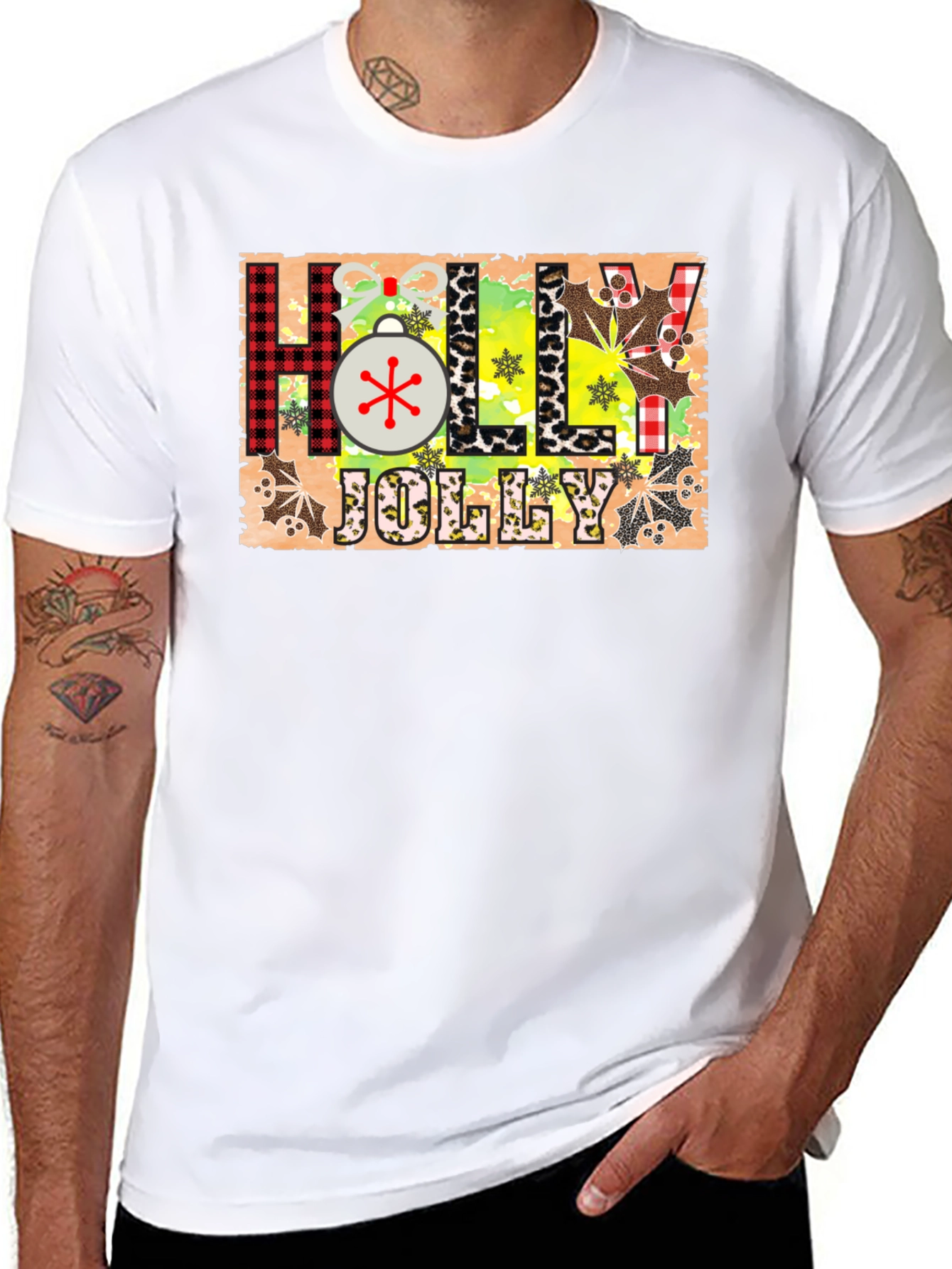 Festive Holly Jolly Christmas Graphic Tee
