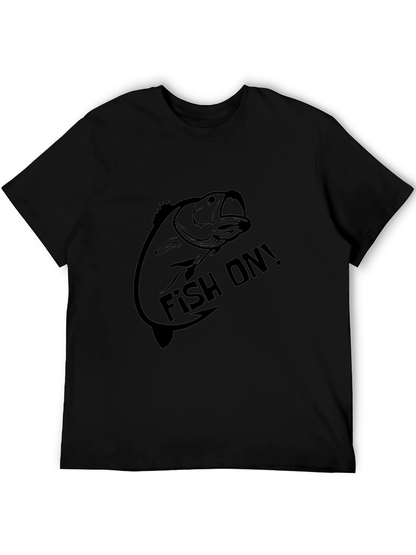 Fishing T-Shirt: Fish On! Black Tee