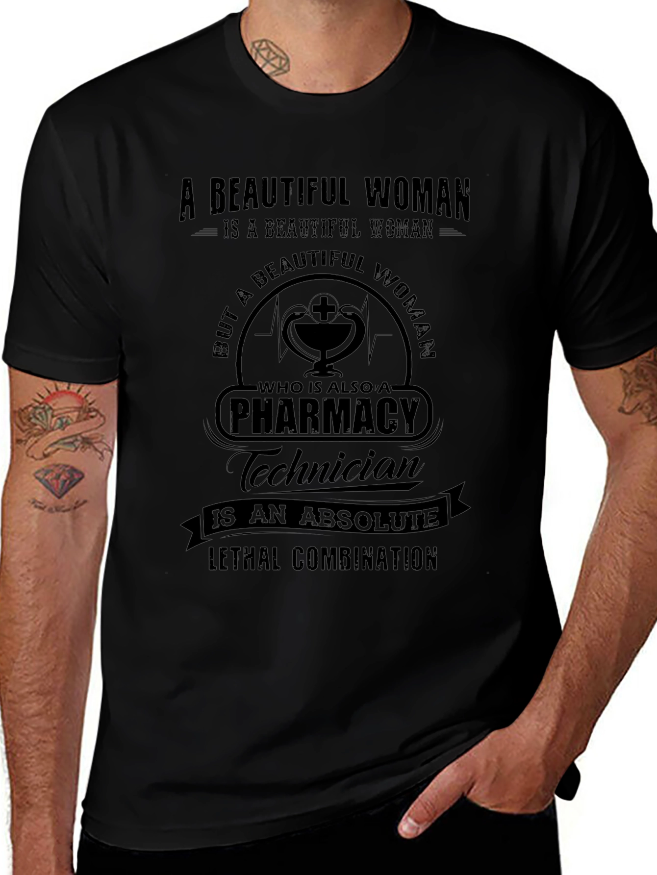 Pharmacy Technician T-Shirt - Beautiful Woman Design