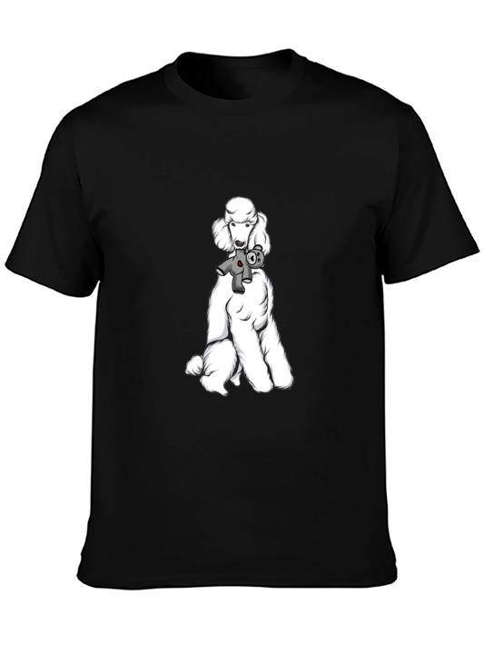 Poodle & Teddy Graphic Tee - Unisex Black T-Shirt