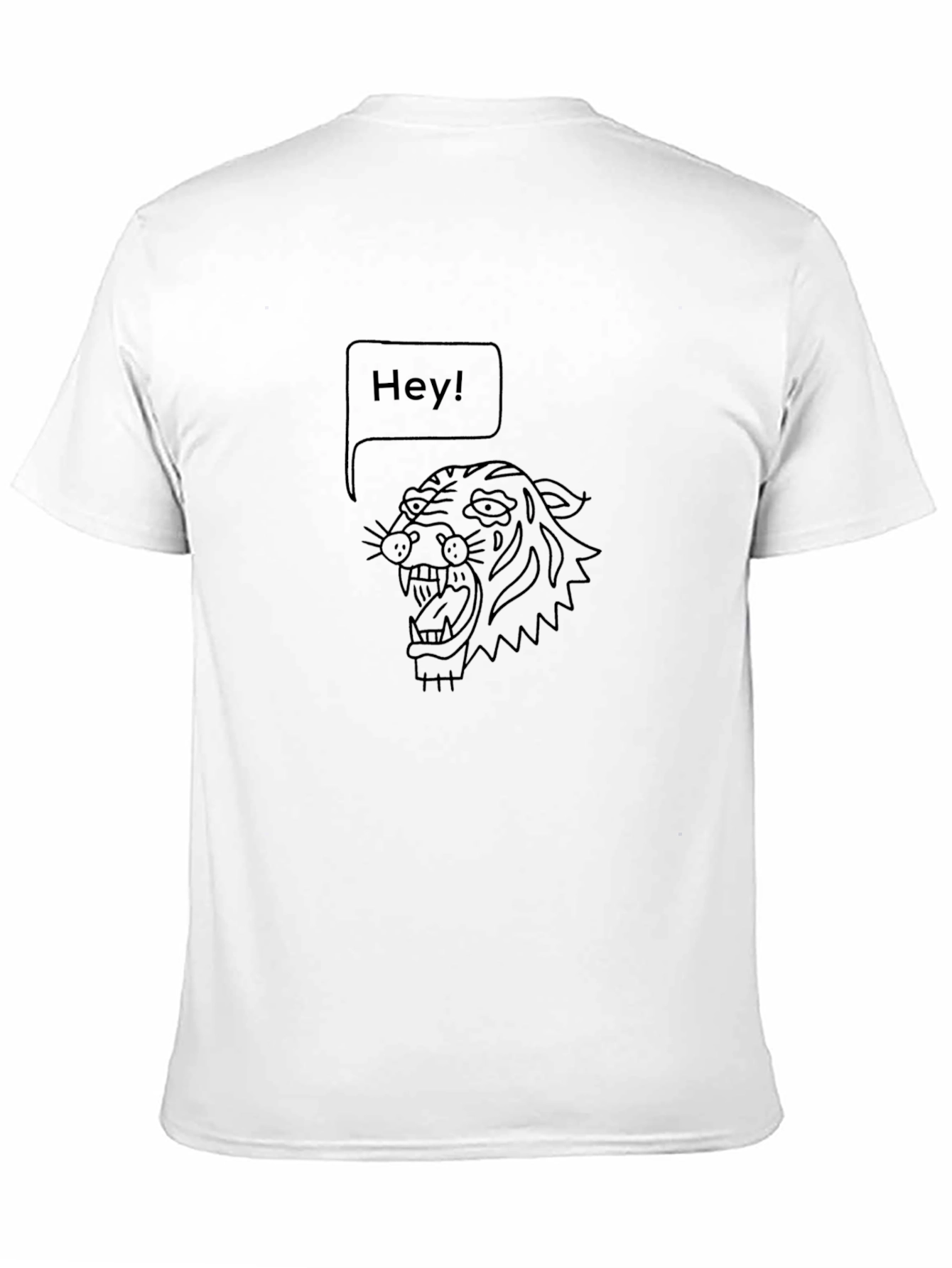 Hey Tiger Graphic Tee - Black Cotton T-Shirt