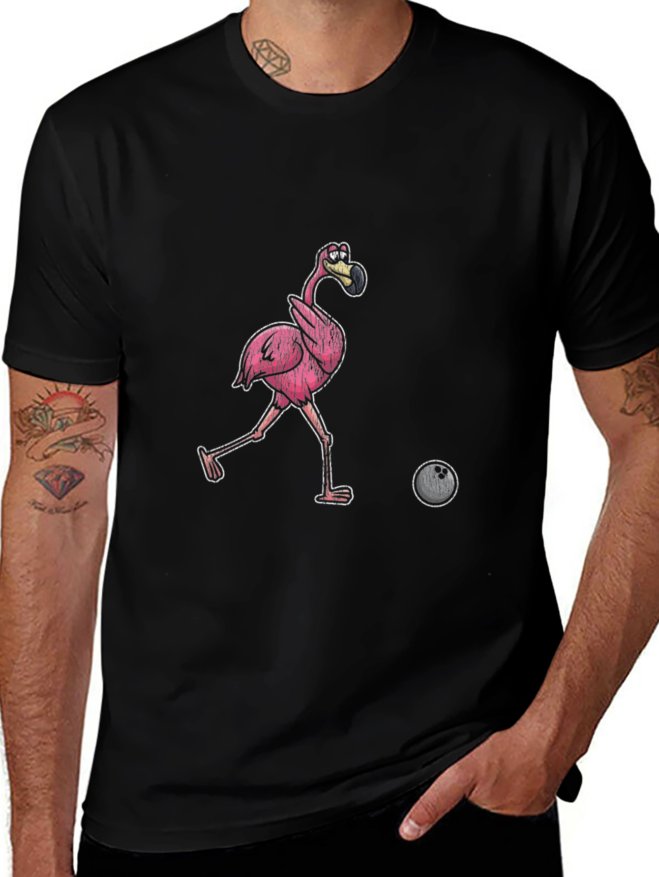 Flamingo Bowling Strike T-Shirt