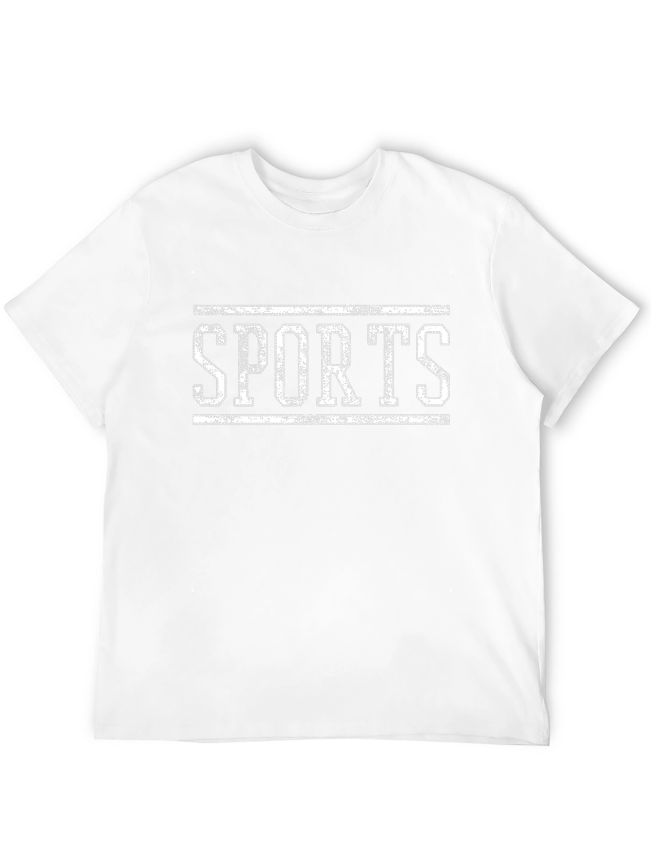 Distressed SPORTS Graphic Tee - Black Cotton T-Shirt